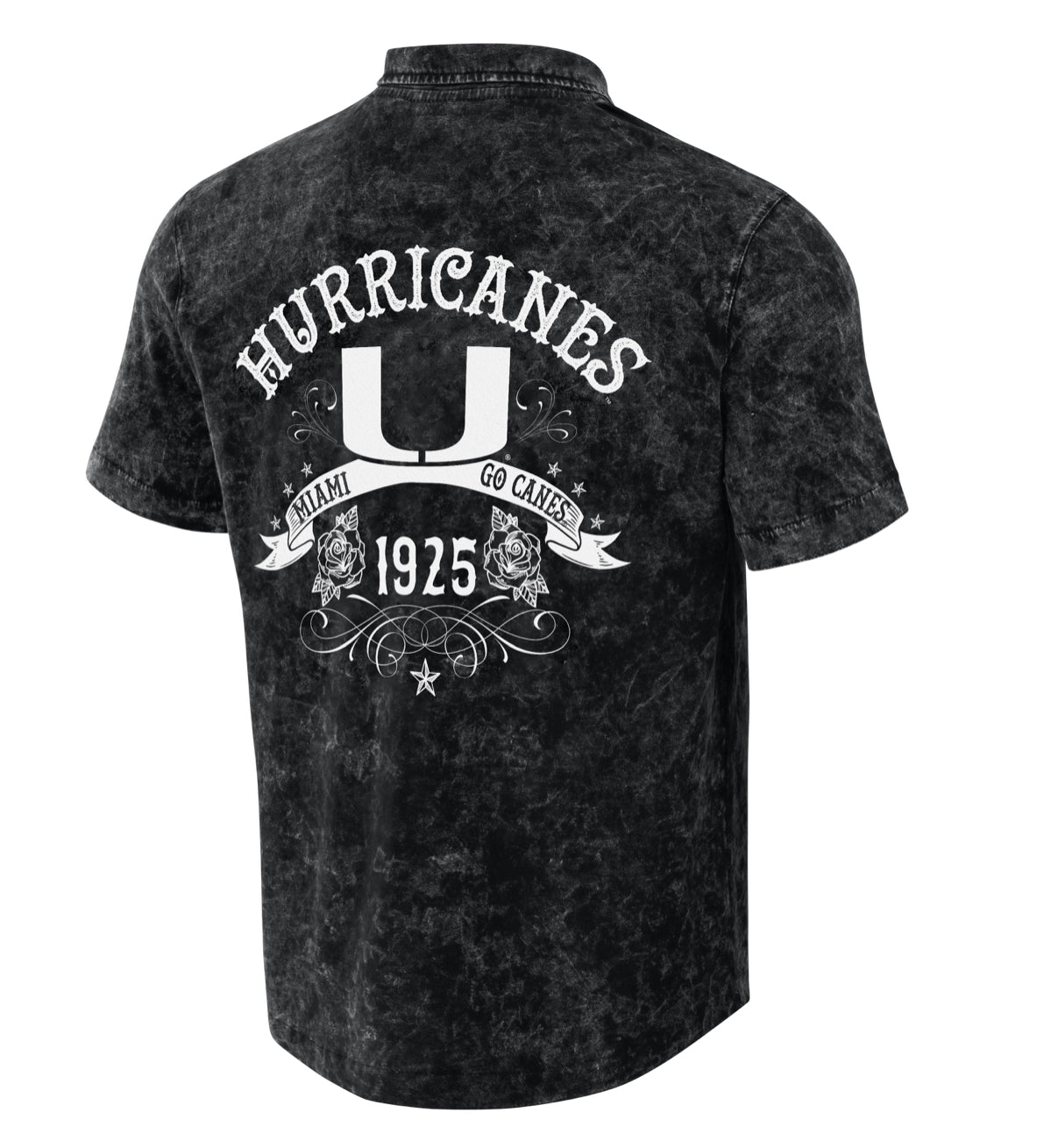 Miami Hurricanes Darius Button Down Shirt - Black Charcoal in