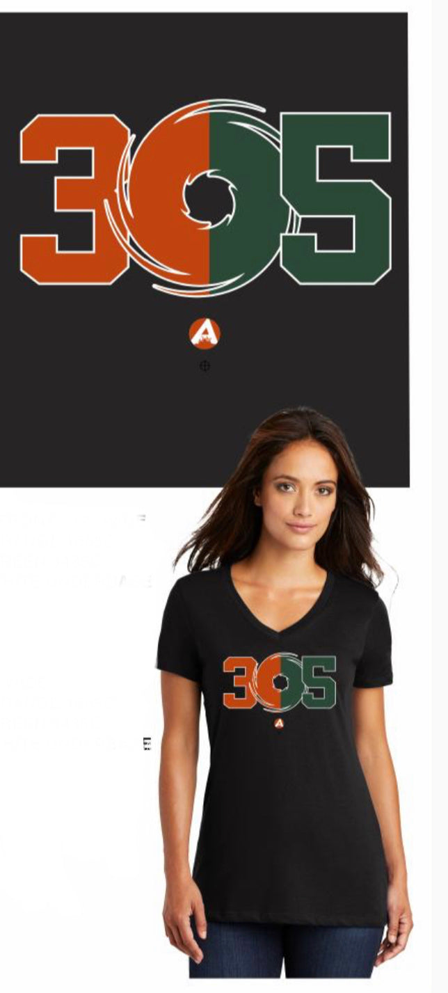 About The Fans Women’s V-Neck 305 Shirt - Black