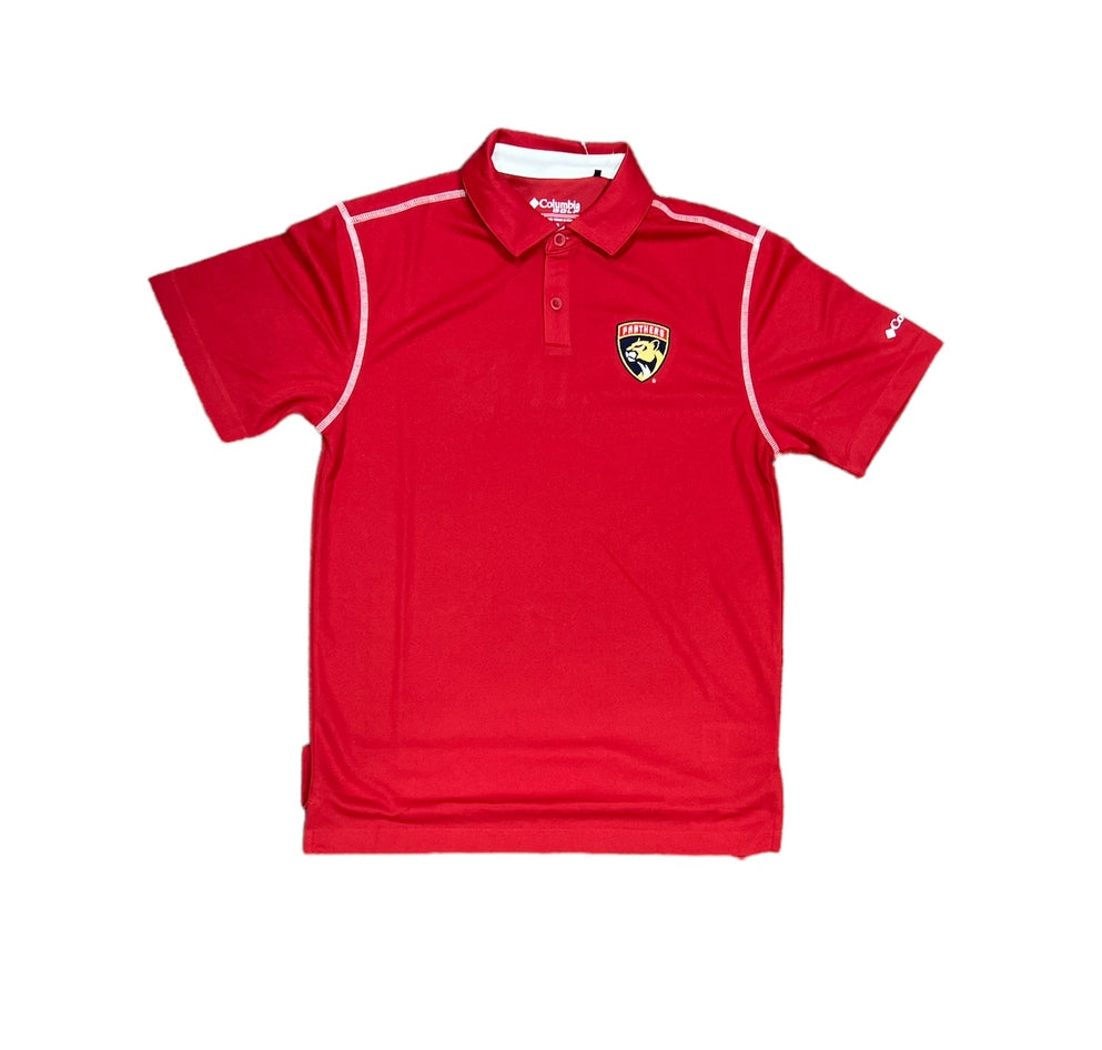 Florida Panthers Columbia Omni-Wick High Stakes Polo Logo - Red