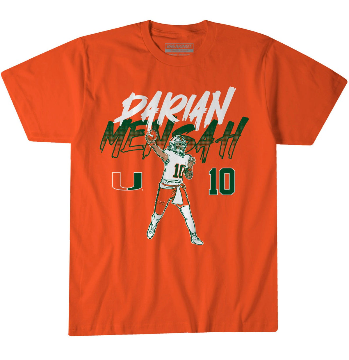 Miami Hurricanes Darian Mensah T-Shirt - Orange