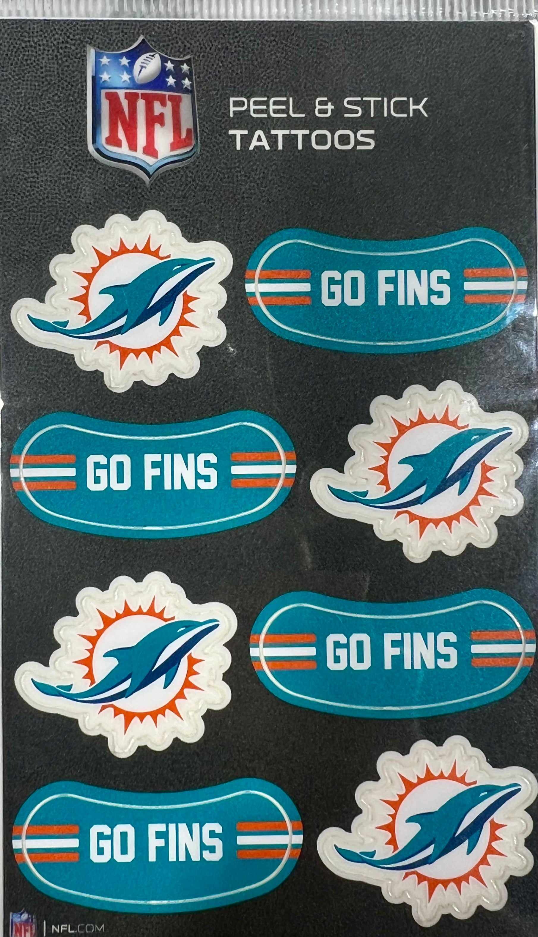 Miami Dolphins Peel and Stick Tattoos