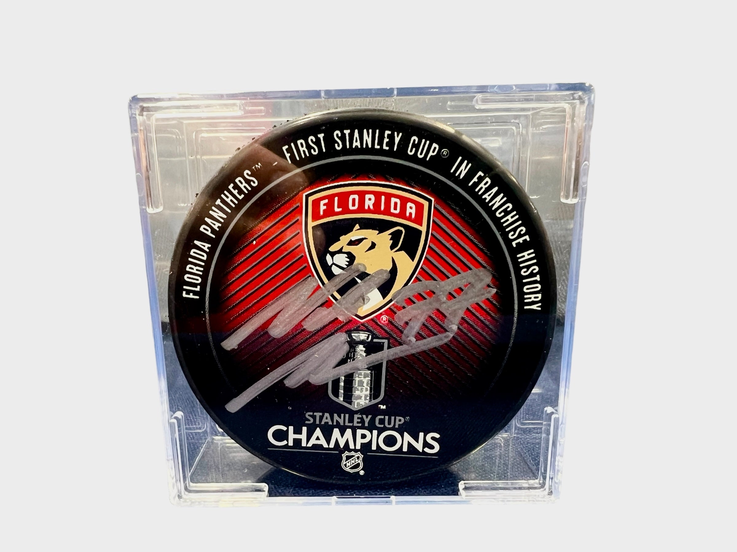 Florida Panthers Niko Mikkola Autographed Stanley Cup Champs Hockey Puck with JSA COA