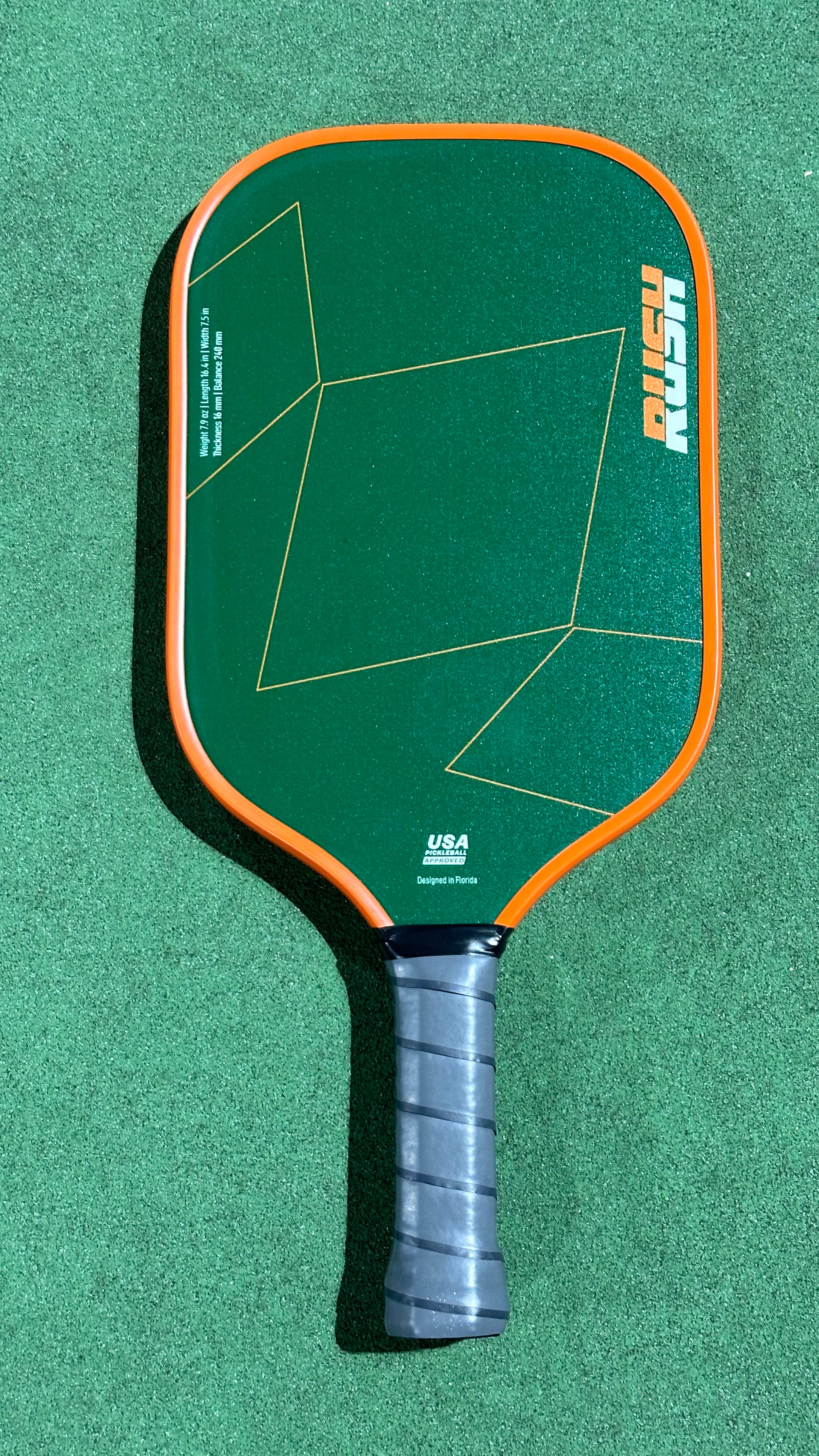 Diadem Rush Pickleball Paddle - Orange and Green