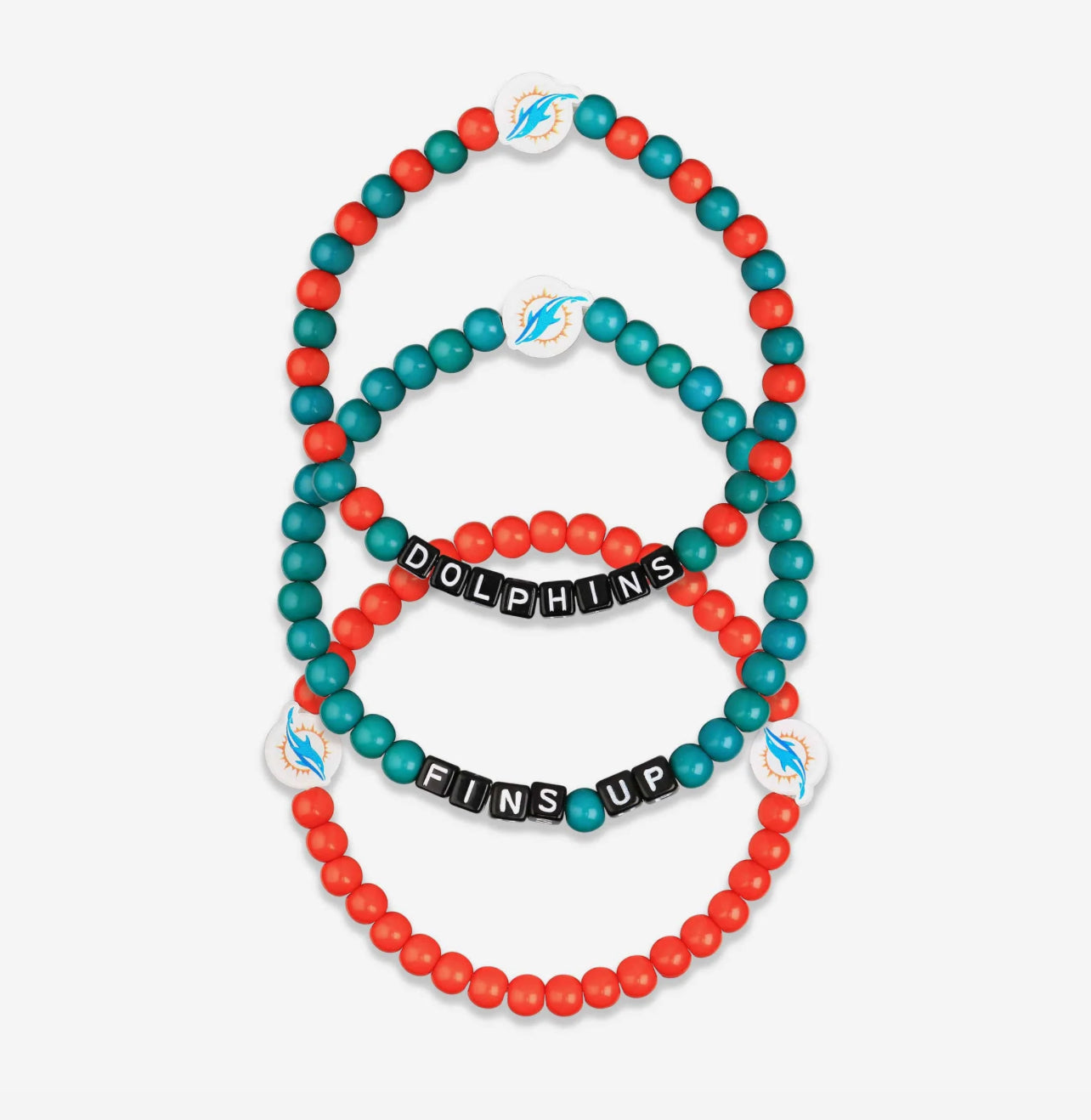 Miami Dolohins 3 Pack Beaded Friendship Bracelets