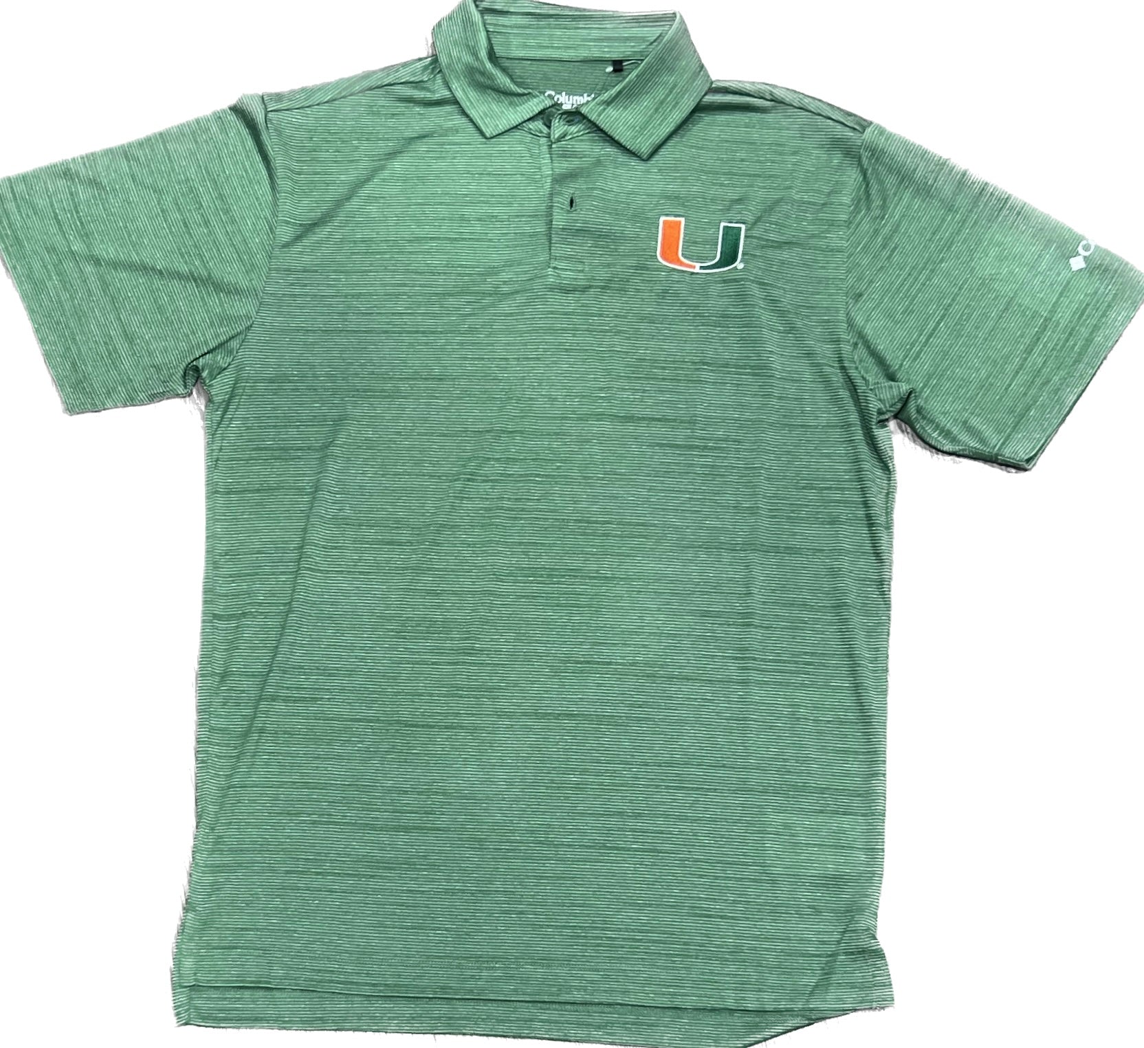 Miami Hurricanes Columbia Omni-Wick Set Polo U Logo - Green