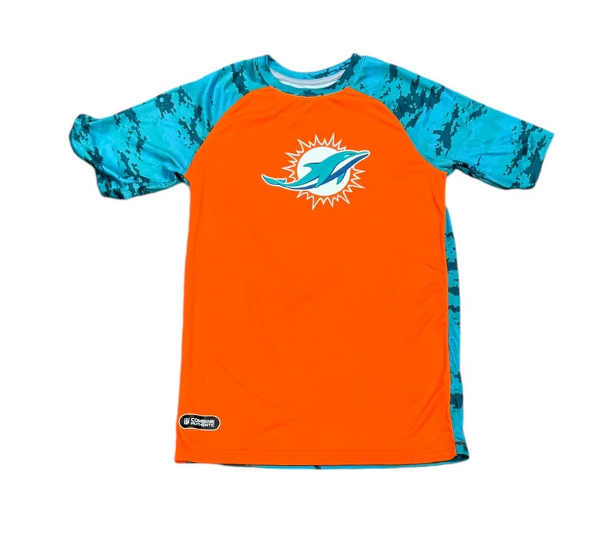 Miami Dolphins Stadium Touchdown Sublimated T-Shirt - Orange & Aqua