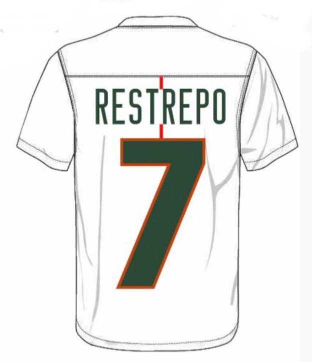Miami Hurricanes adidas Xavier Restrepo # 7 Youth Jersey - White