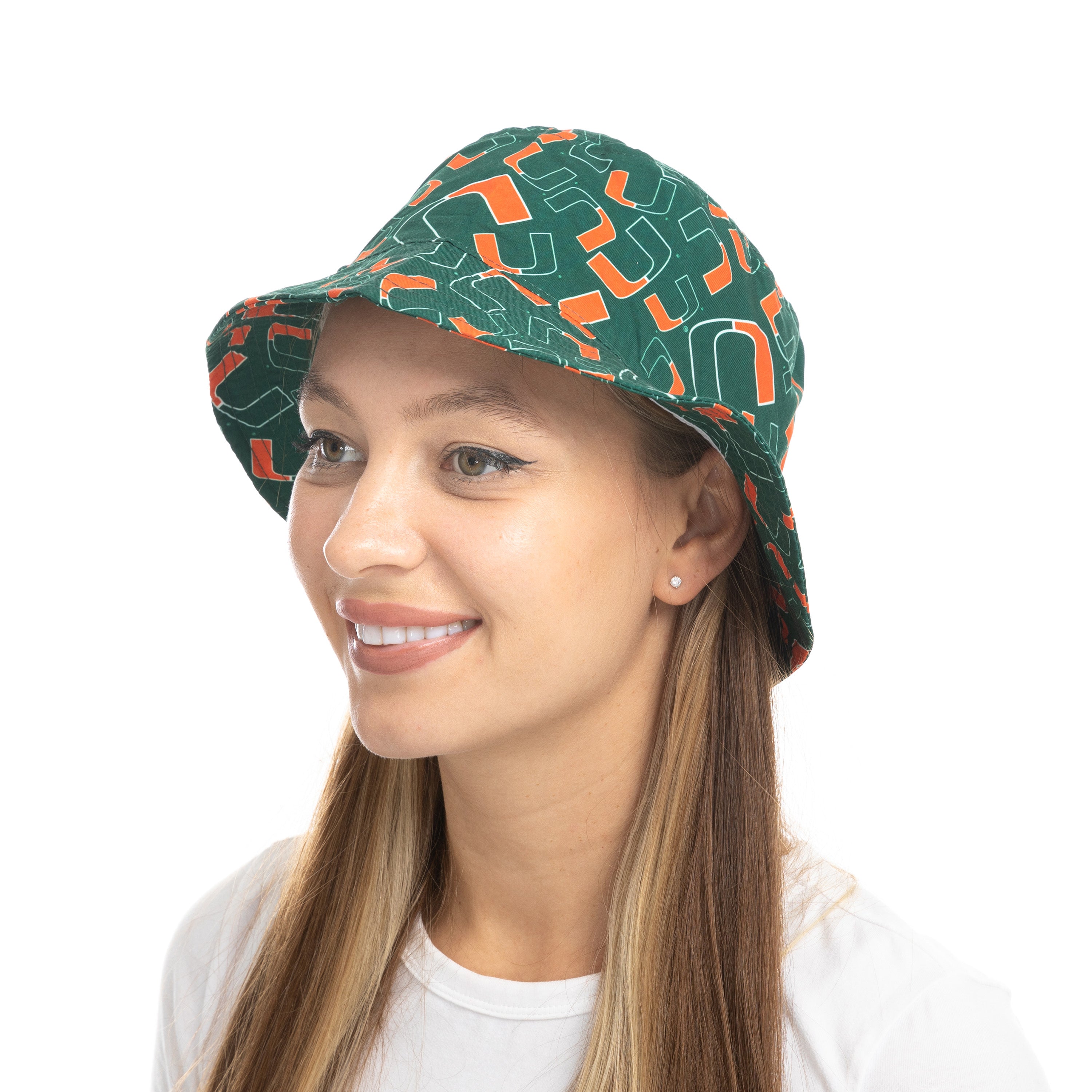 Miami Hurricanes ZooZatz U Print All Over Bucket Hat - Green