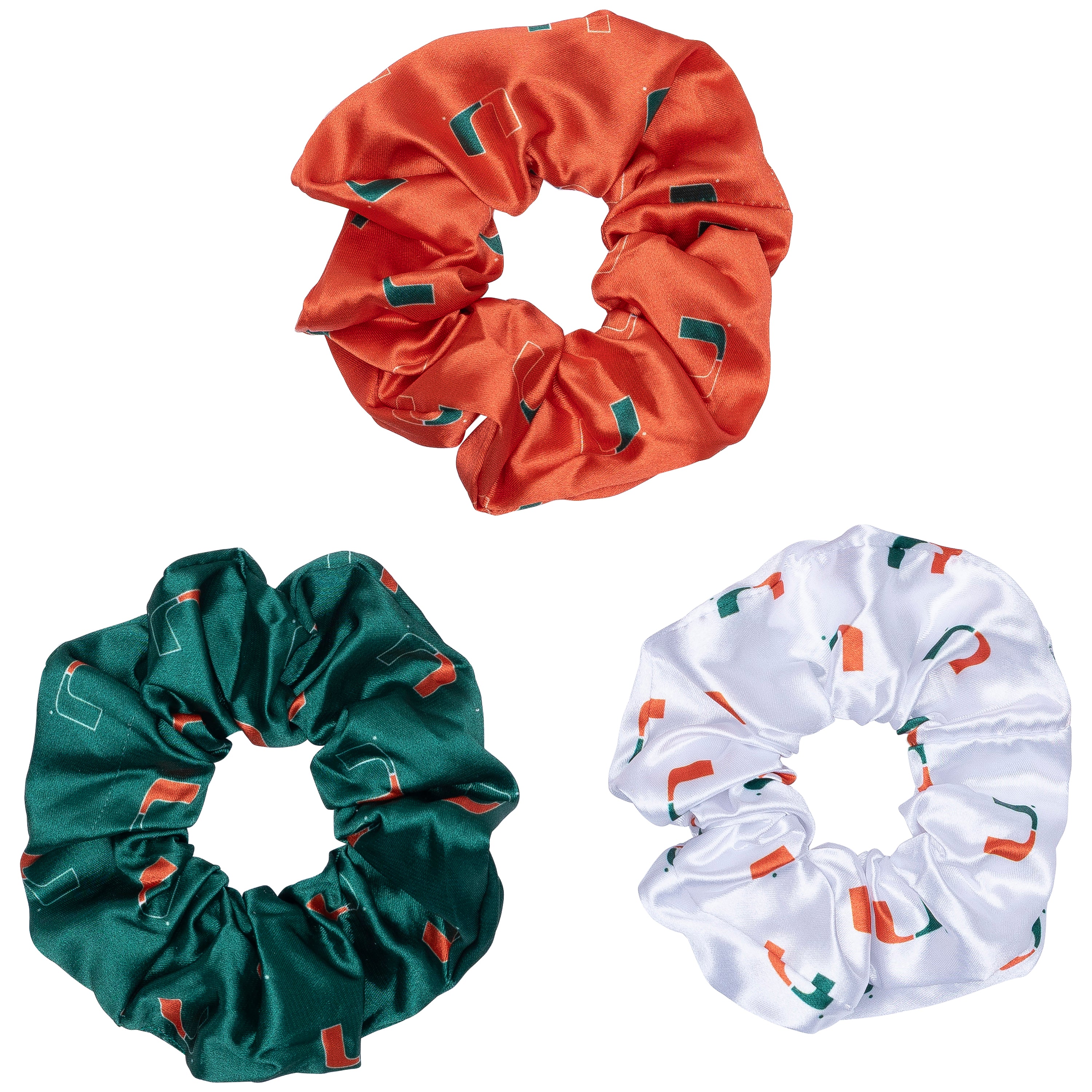 Miami Hurricanes Zoozatz Primary Logo Scrunchie - 3 pk