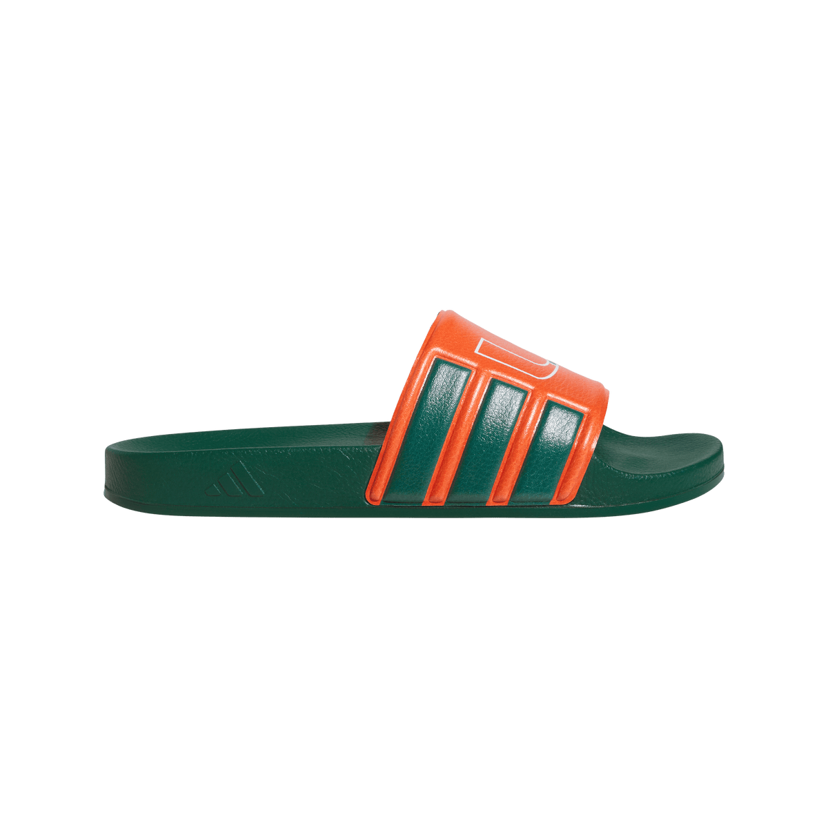 Miami Hurricanes adidas 2026 Performance Shower Slides - Green/Orange