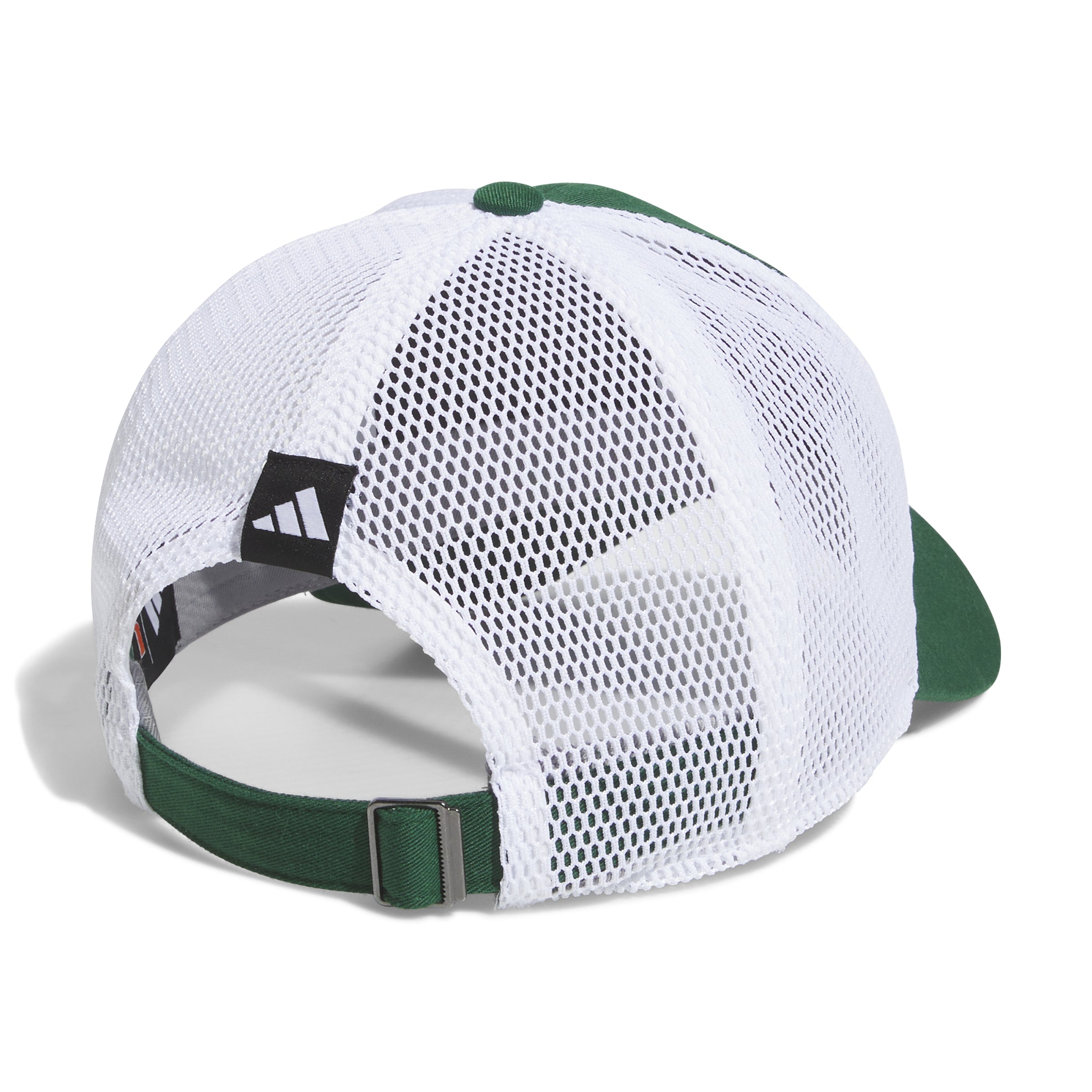 Miami Hurricanes adidas Primary Logo Slouch Adjustable Mesh Trucker Hat - Green/White