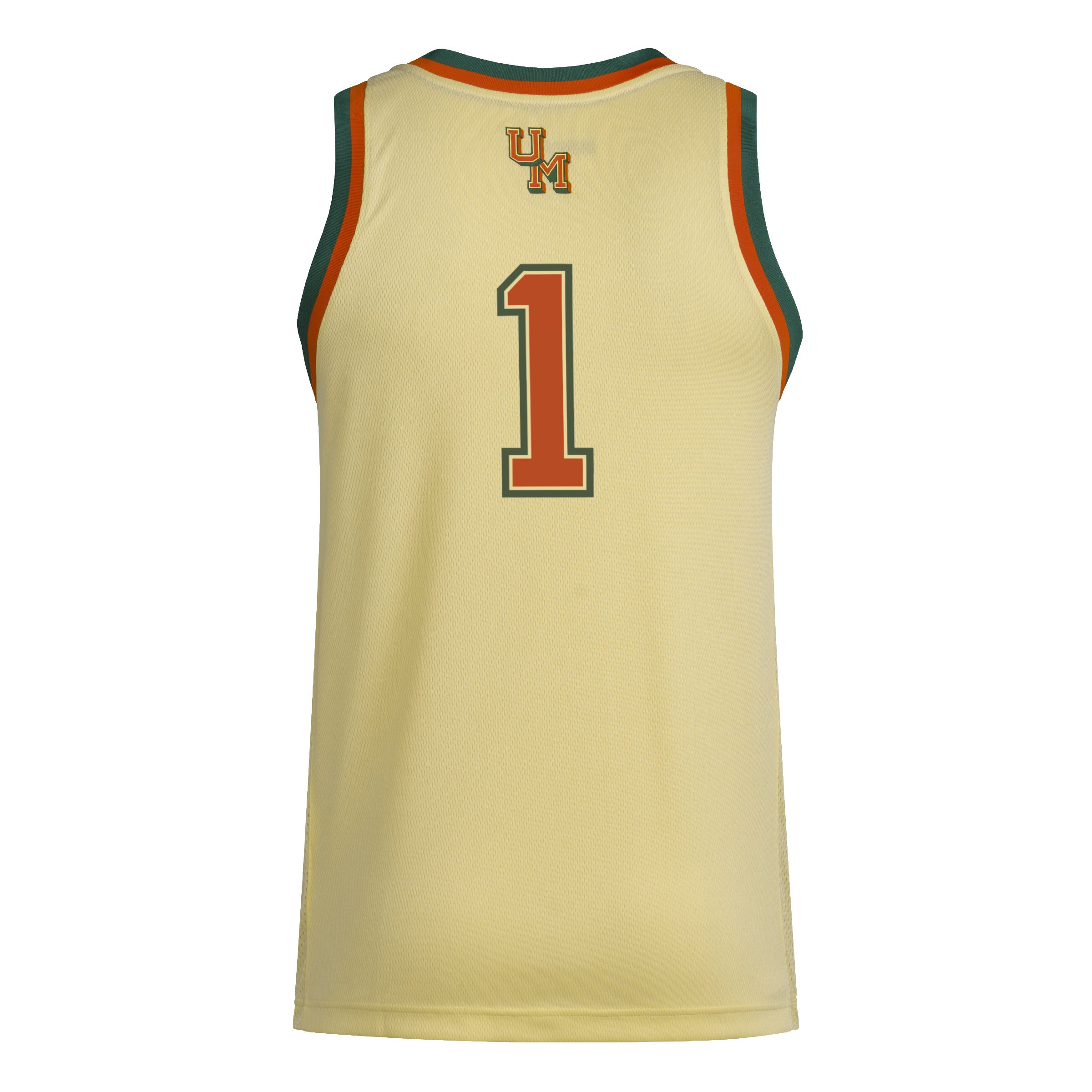 Miami Hurricanes adidas 2023 Swingman Basketball Jersey - Almond Yellow