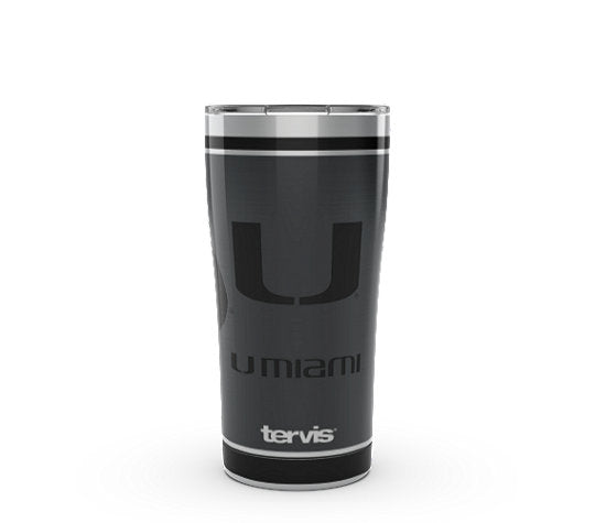 Miami Hurricanes 20oz Tervis Blackout S/S Tumbler w/ Lid - Black