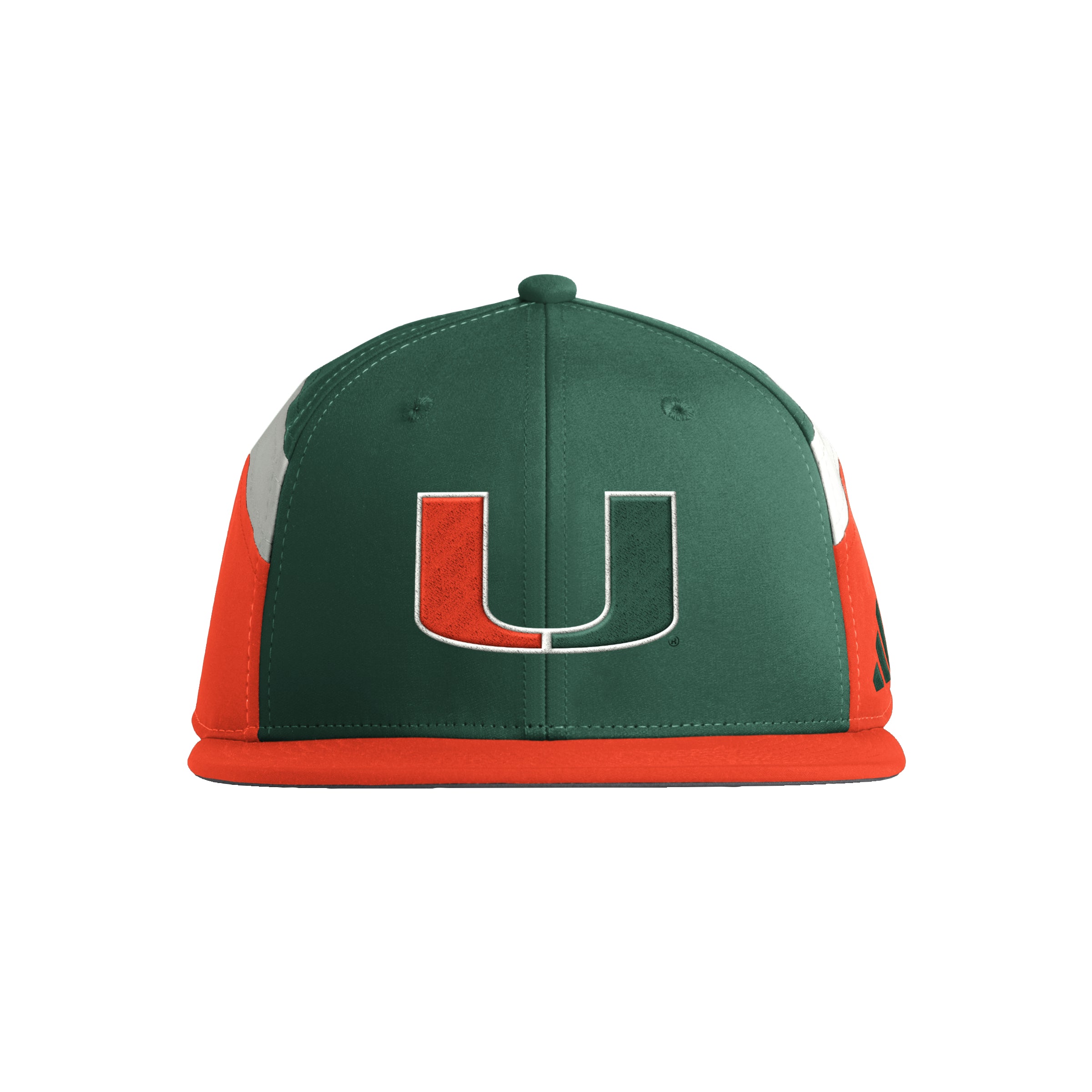 Miami Hurricanes 2023 adidas Players Pack Snapback Hat - Green/Orange
