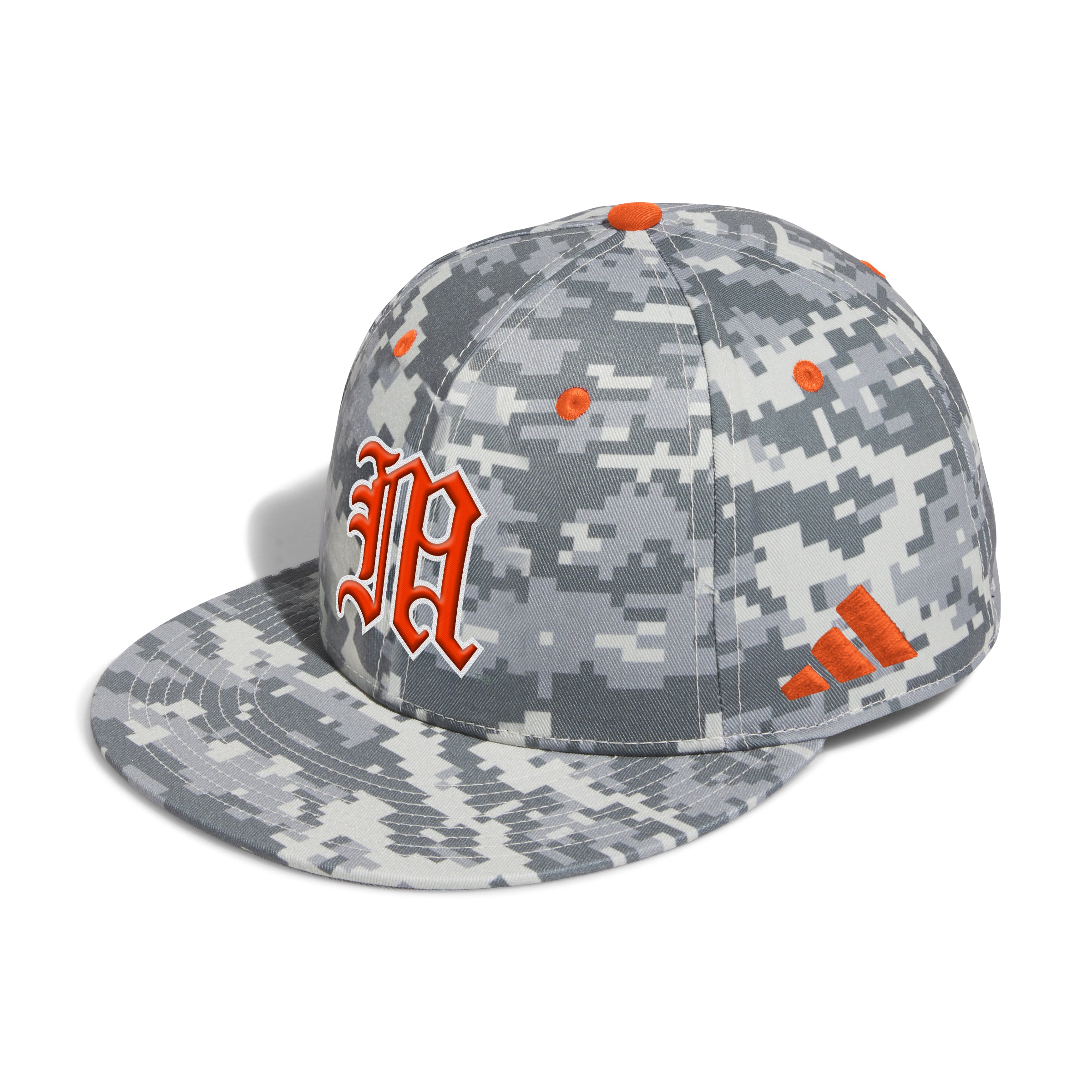 Miami Hurricanes adidas Old English M Digi Camo Fitted Baseball Hat