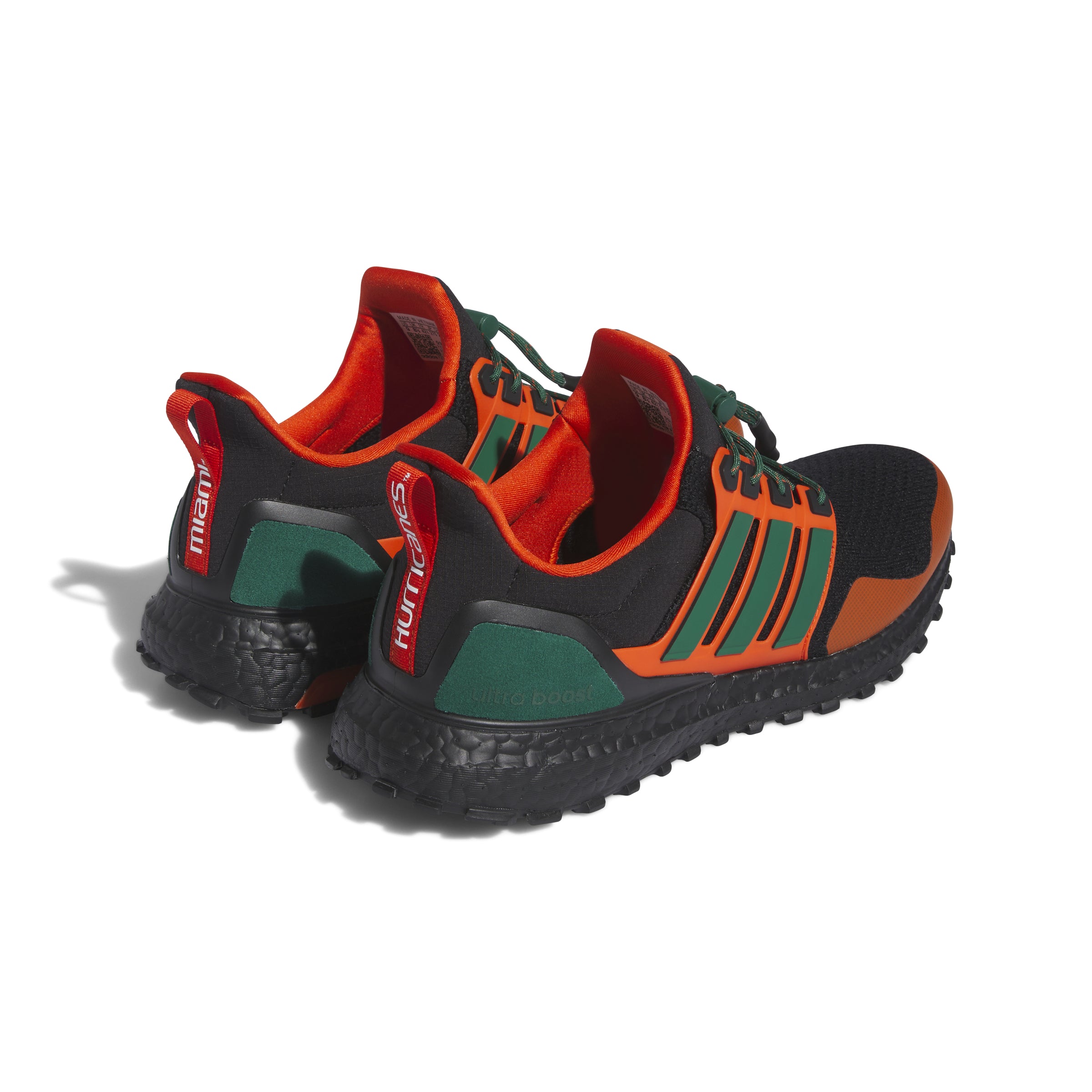 Miami Hurricanes adidas Ultraboost 1.0 Shoes / Sneakers - Black/Orange