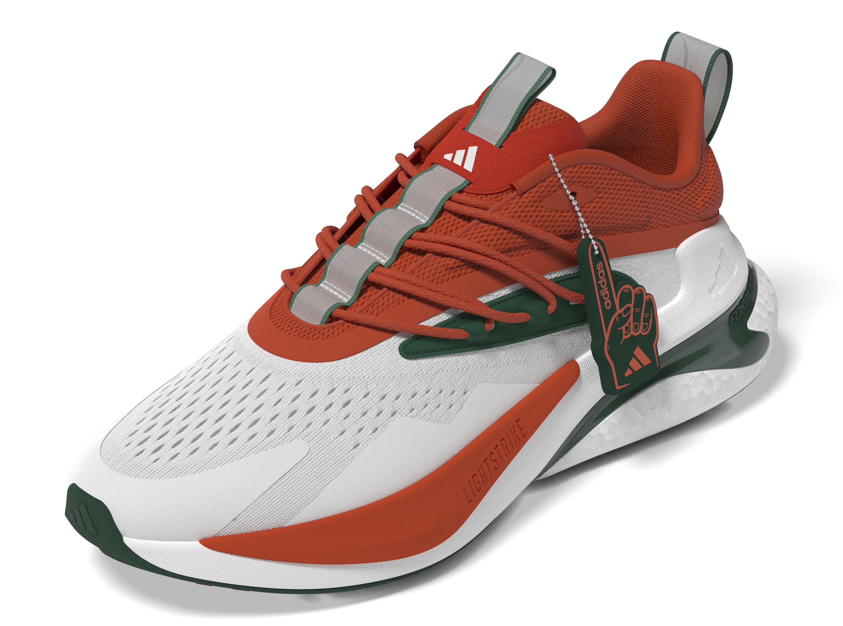 Miami Hurricanes adidas 2024 AlphaBoost V2 Shoes - White/Orange