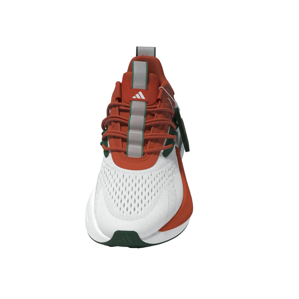 Miami Hurricanes adidas 2024 AlphaBoost V2 Shoes - White/Orange