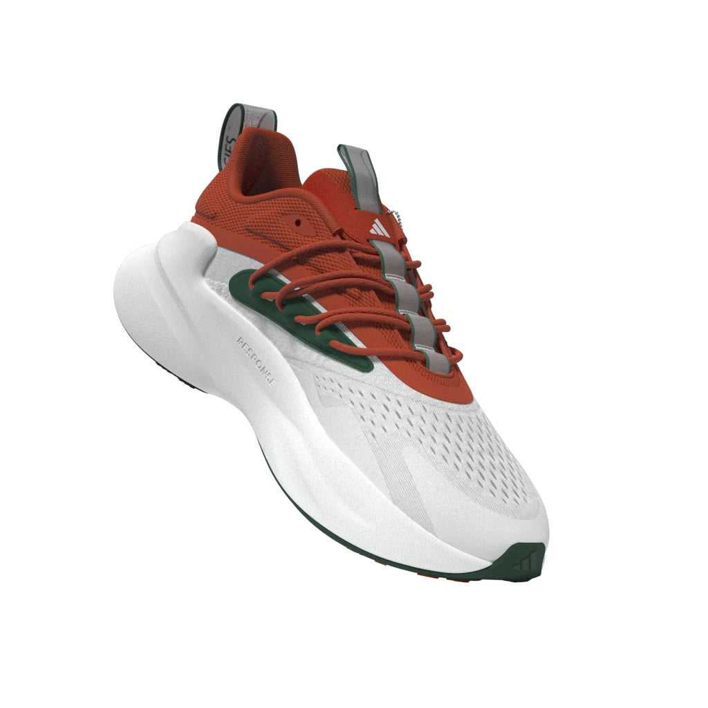 Miami Hurricanes adidas 2024 AlphaBoost V2 Shoes - White/Orange
