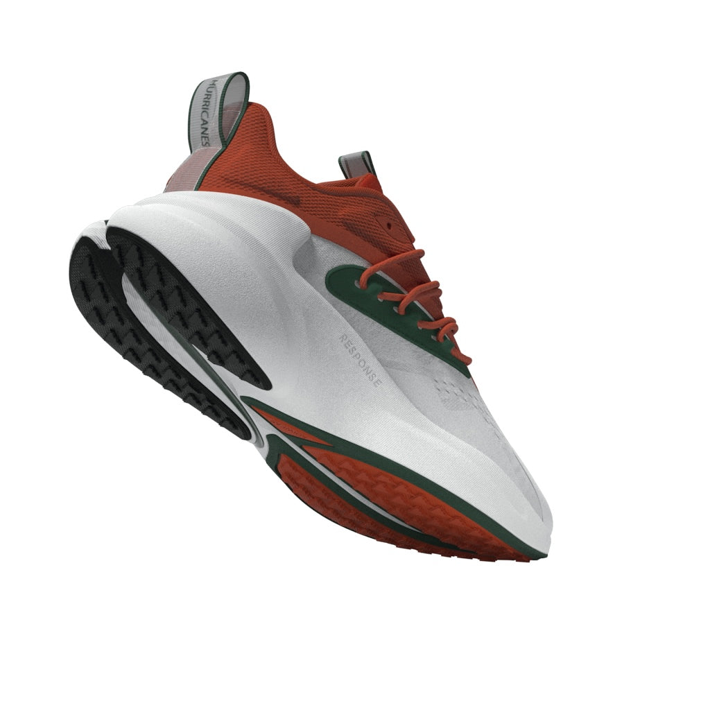 Miami Hurricanes adidas 2024 AlphaBoost V2 Shoes - White/Orange