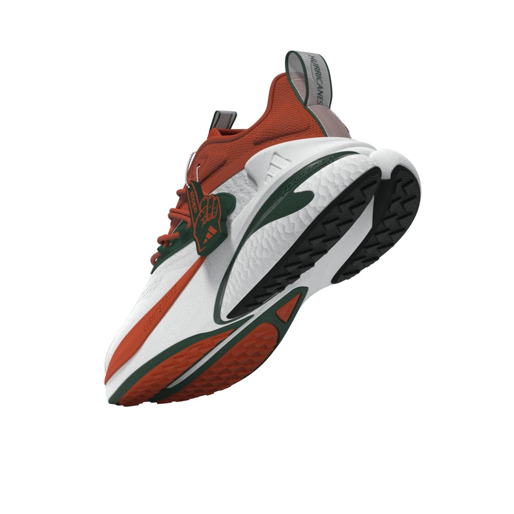 Miami Hurricanes adidas 2024 AlphaBoost V2 Shoes - White/Orange