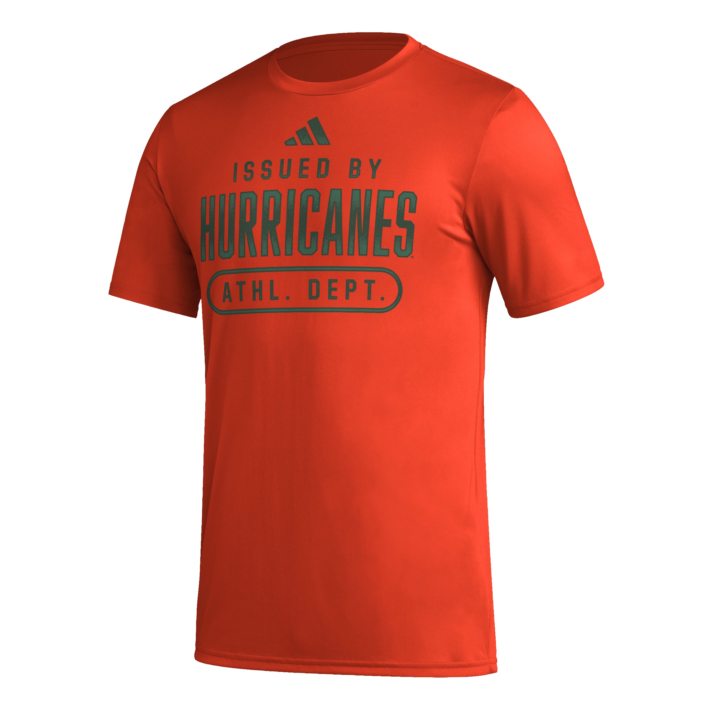 Miami Hurricanes adidas Aeroready Pregame Issued By T-Shirt - Orange