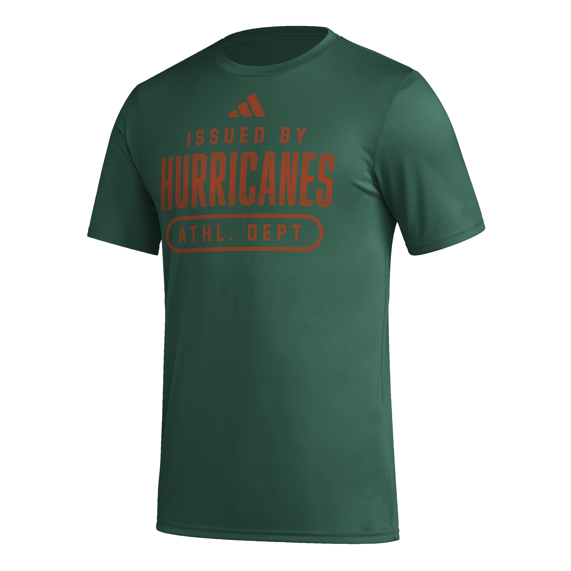 Miami Hurricanes adidas Aeroready Pregame Issued By T-Shirt - Green