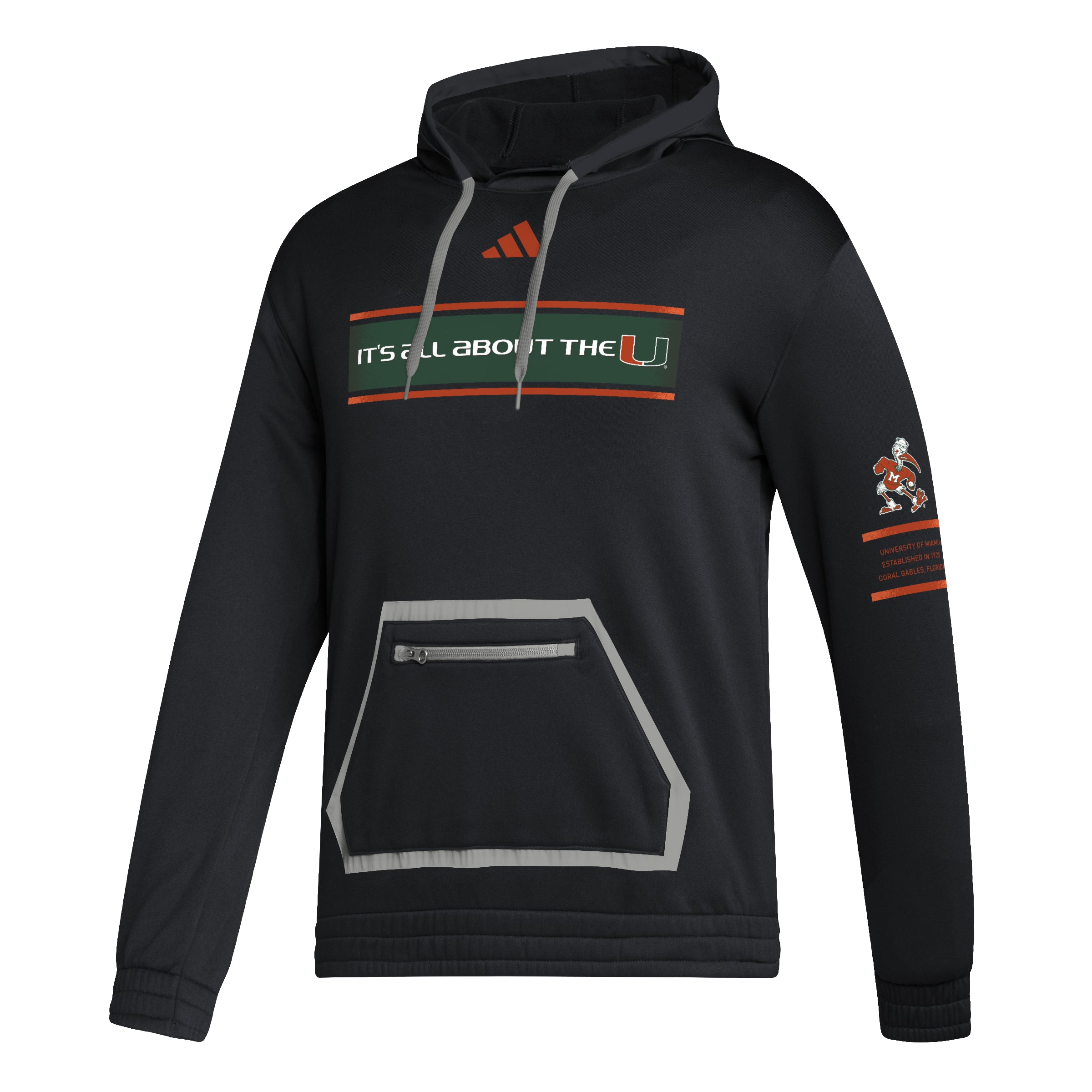 Miami Hurricanes adidas Locker Slogan Team Hoodie - Black