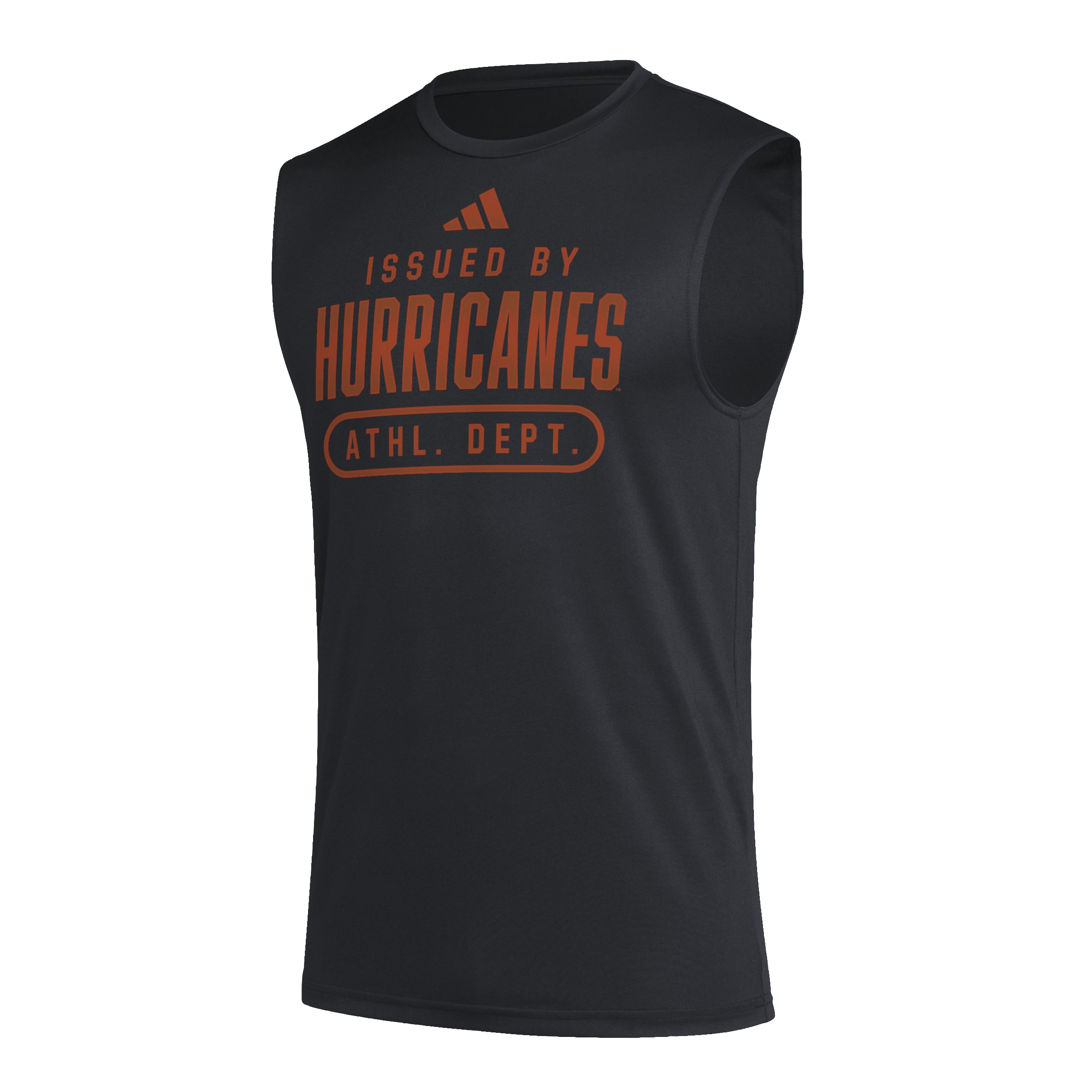 Miami Hurricanes 2023 adidas Aeroready Pregame Issued By Sleeveless T-Shirt - Black