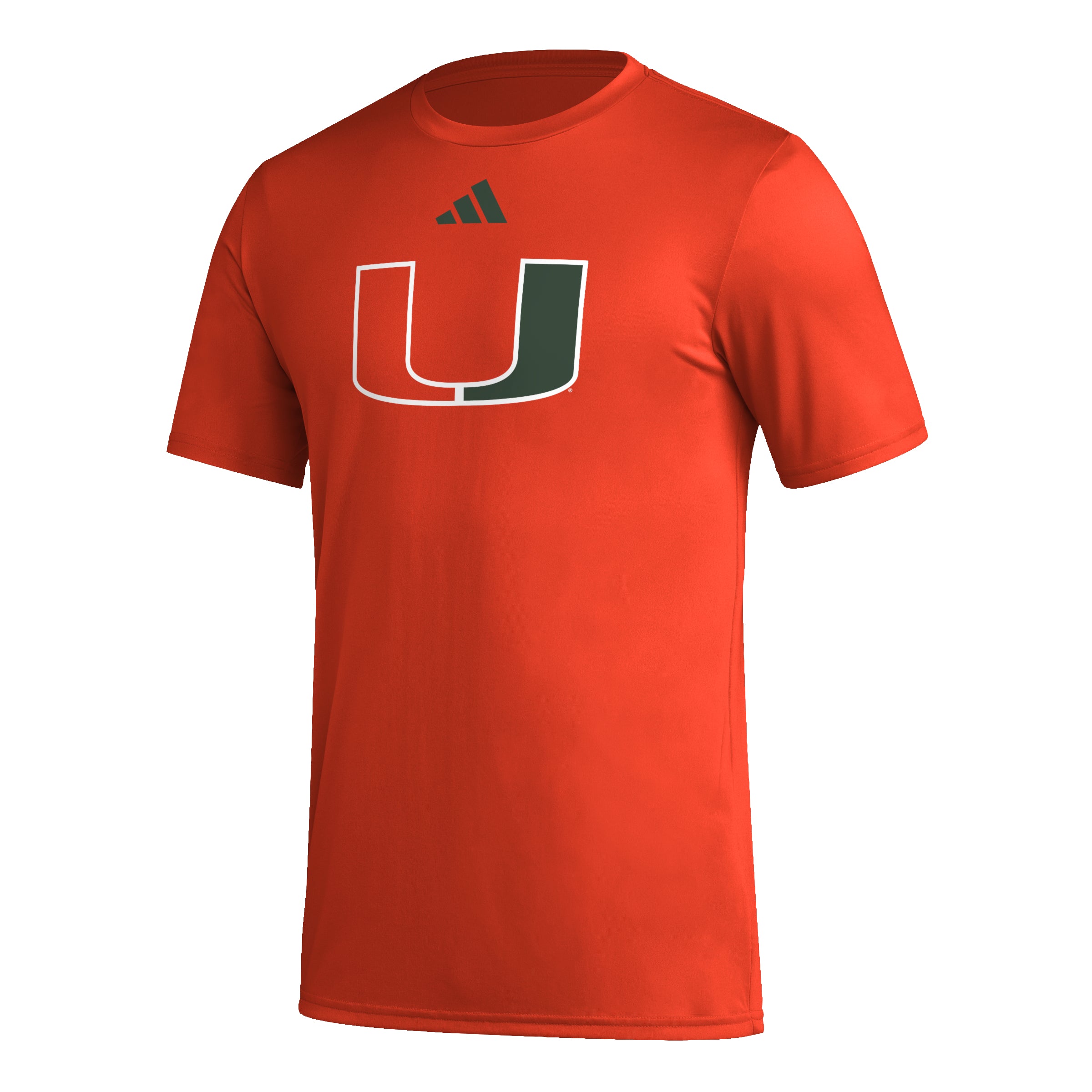 Miami Hurricanes adidas Primary Logo Aeroready Pregame T-Shirt - Orange