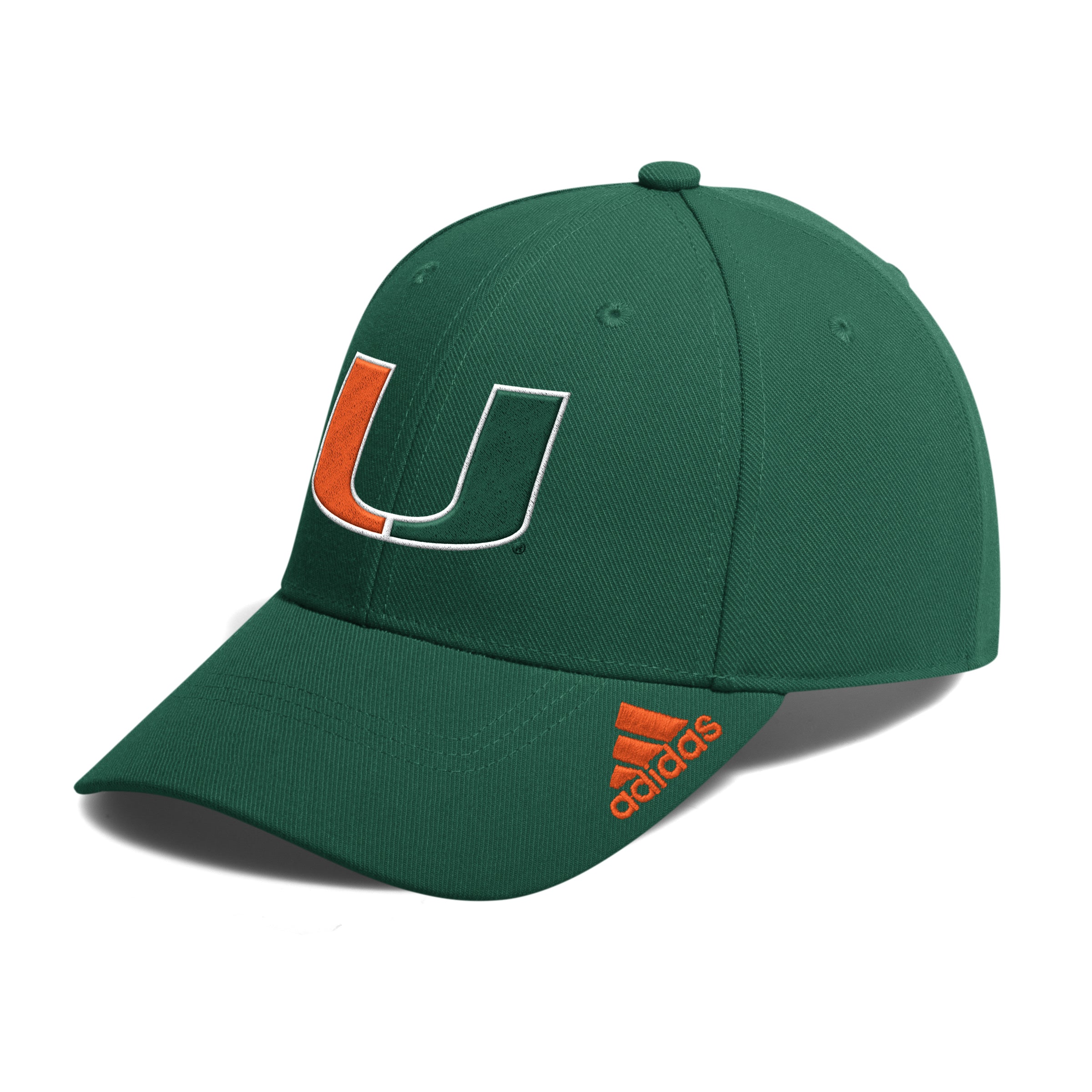 Miami Hurrianes adidas 2024 Primary Logo Digi Side Patch Adjustable Hat - Green
