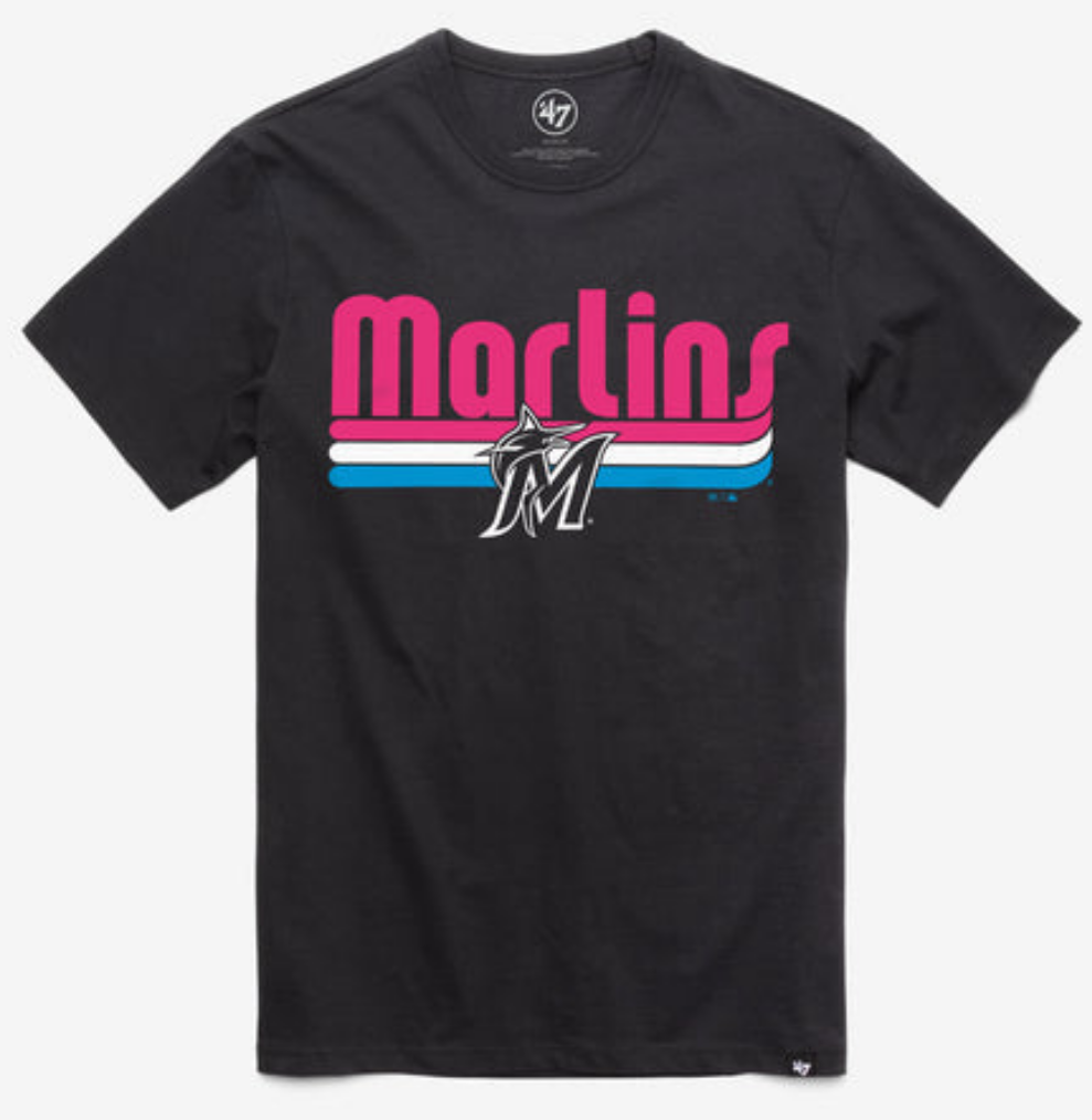 Miami Marlins 47 Brand Vice Region Franklin T-Shirt - Black