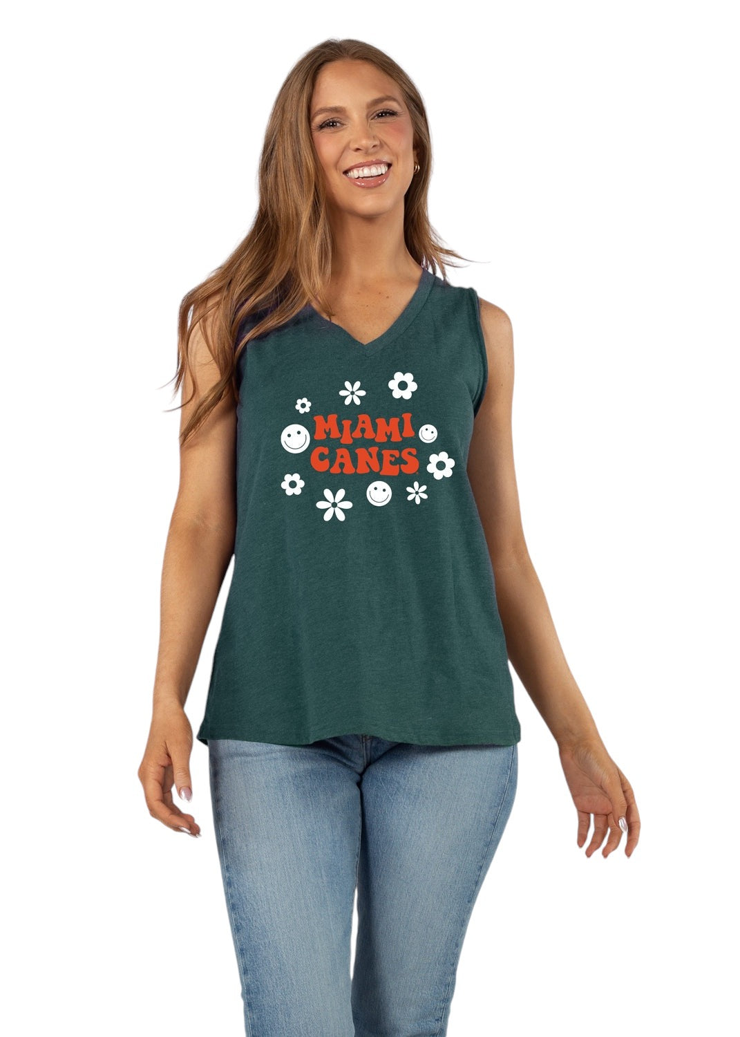 Miami Hurricanes Chicka-D V-Happy Tank - Green