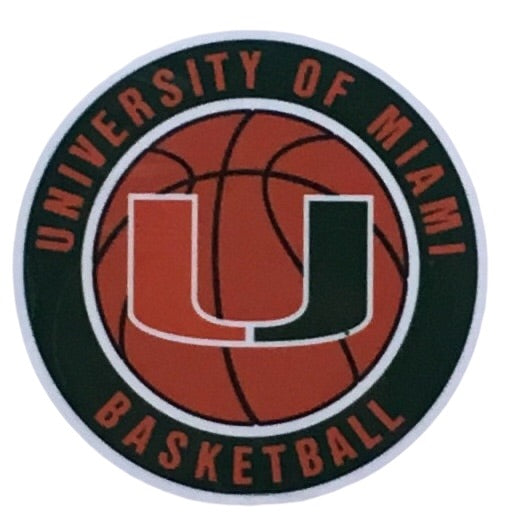 Miami Hurricanes Basketball Round Dizzler Decal 2"