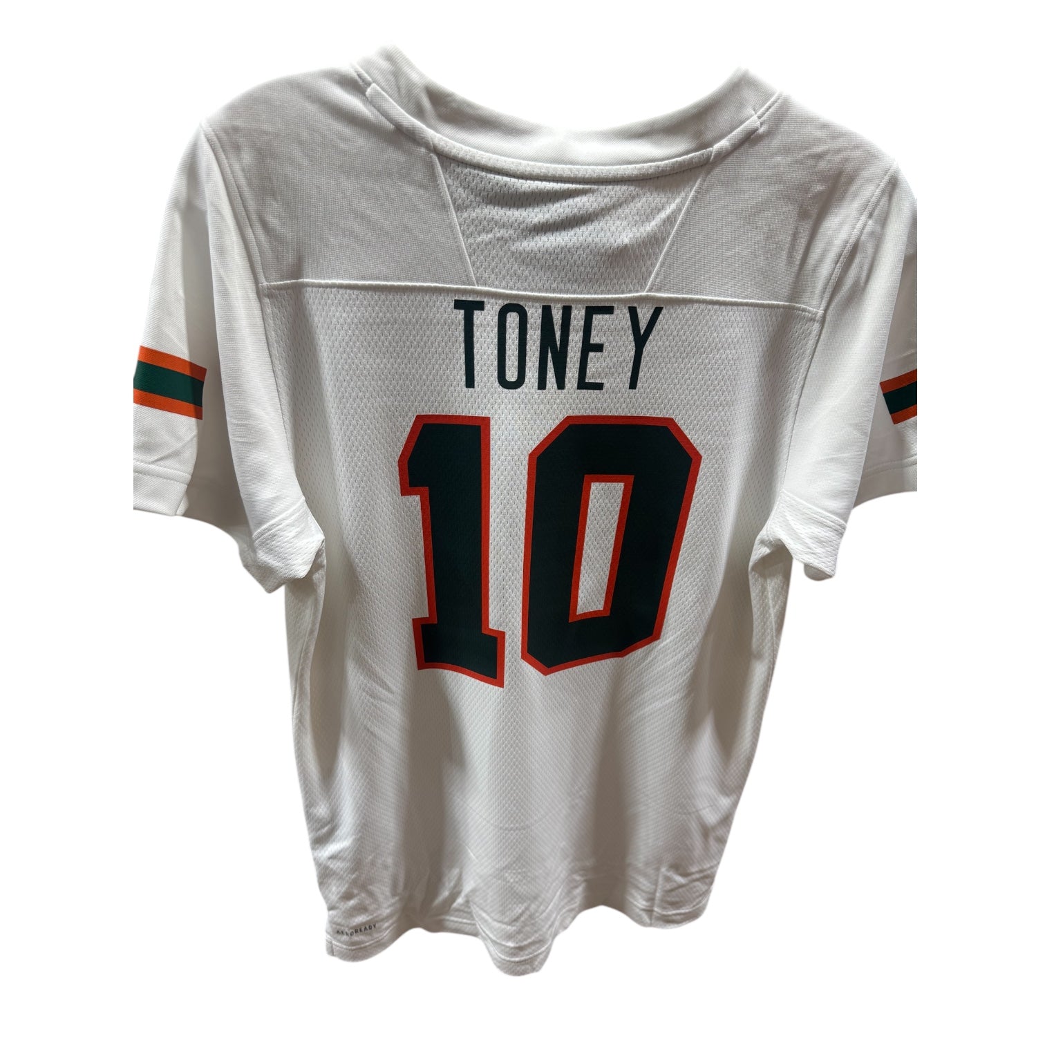 Miami Hurricanes Malachi Toney adidas Youth #10 Football Jersey - White