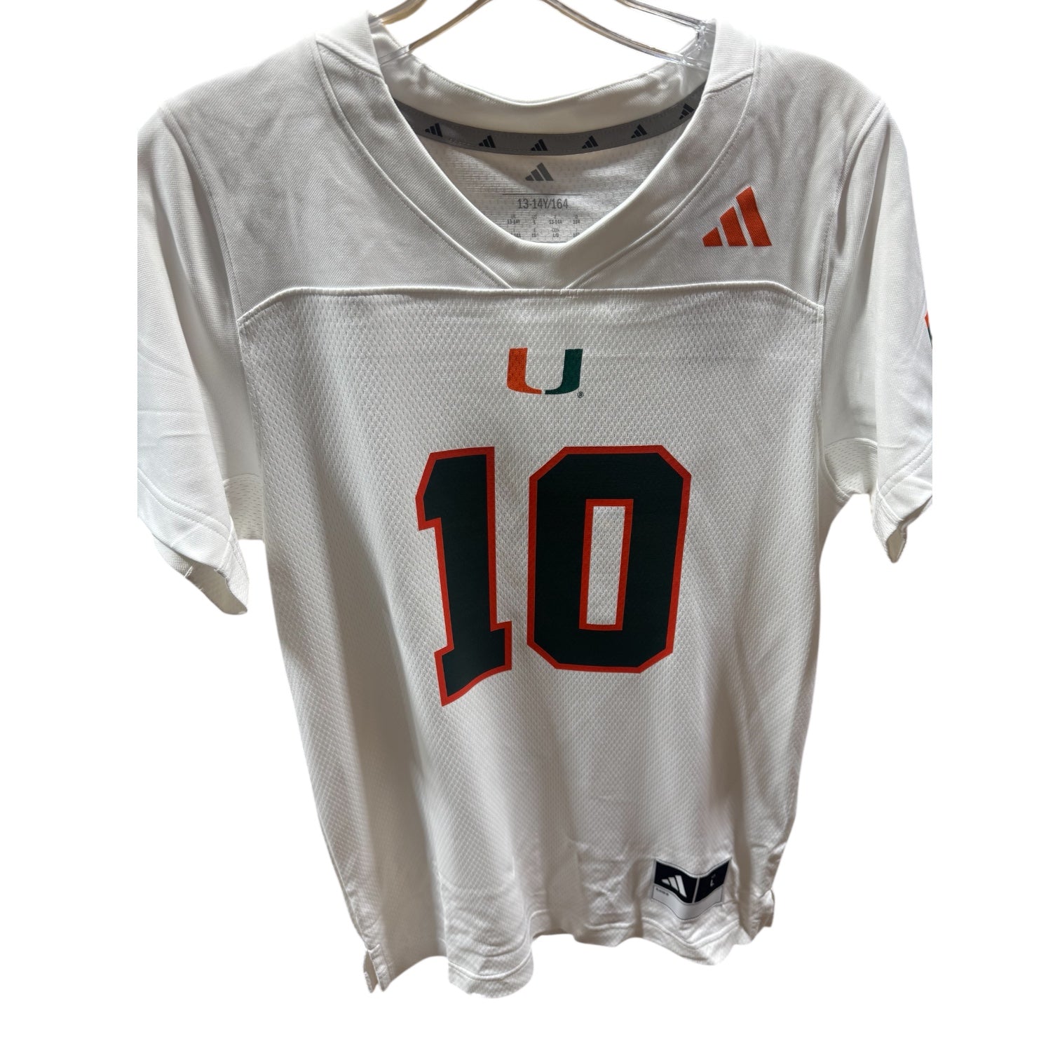 Miami Hurricanes Malachi Toney adidas Youth #10 Football Jersey - White