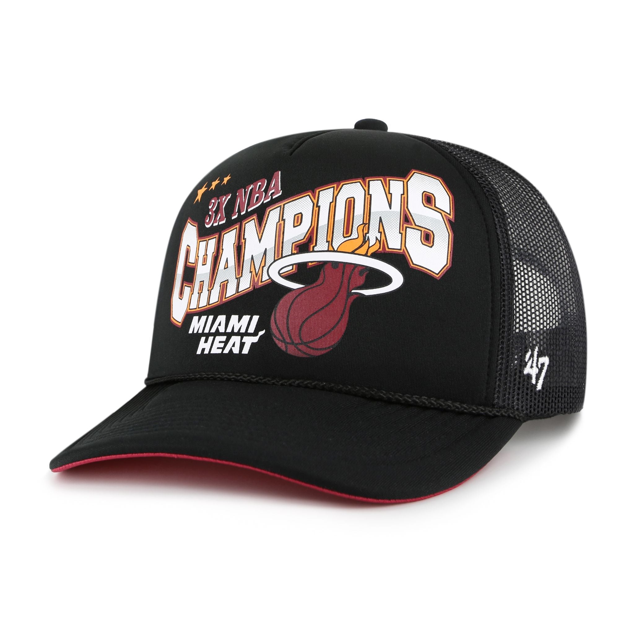 Miami Heat 3 x Champions Blacktop Trucker Hat - Black