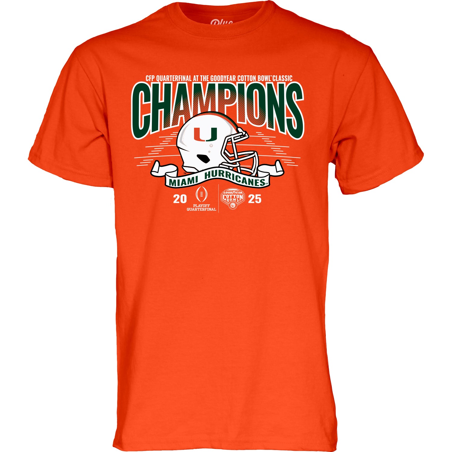 Pre-Order Miami Hurricanes 2025 Men's Cotton Bowl Champions T-Shirt - Orange