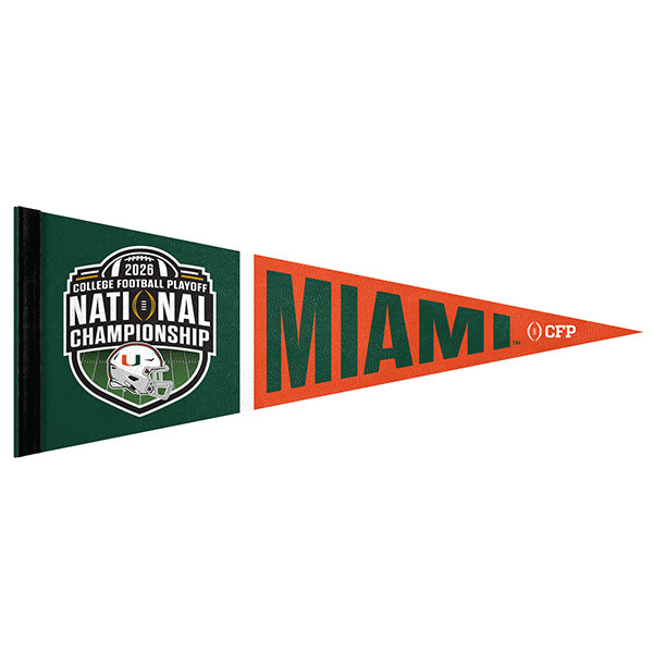 Pre-Order Miami Hurricanes CFP Miami Hurricanes CFP National Championship Game Deluxe Soft Pennant - 12" x 30"