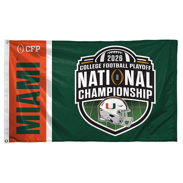 Miami Hurricanes CFP National Championship Game Banner Flag 3' x 5' - Green