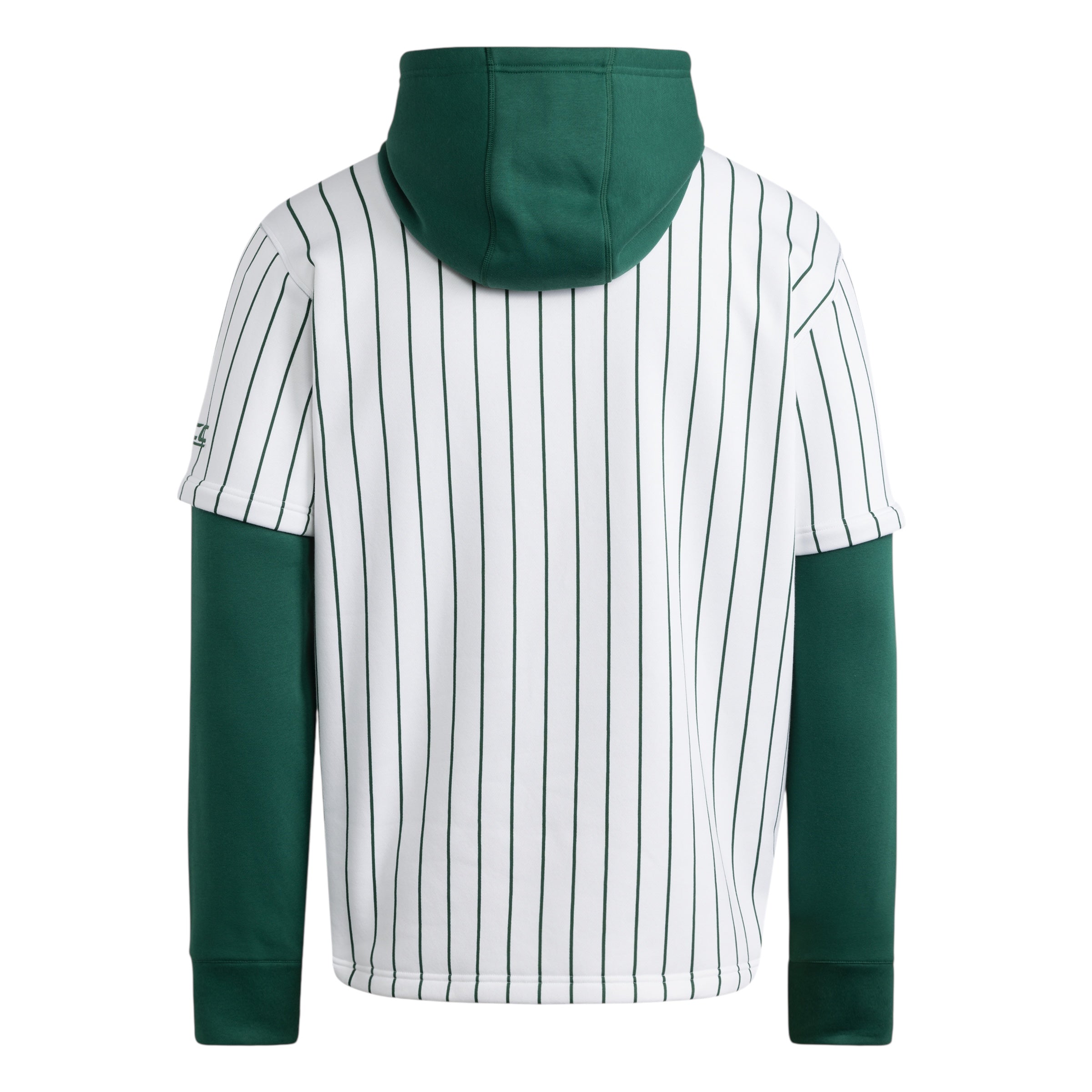 Miami Hurricanes adidas Old English M Baseball Pinstripe Hoodie - White/Green