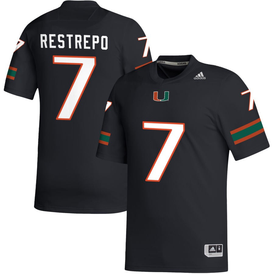 Miami Hurricanes adidas Xavier Restrepo # 7 Jersey - Black