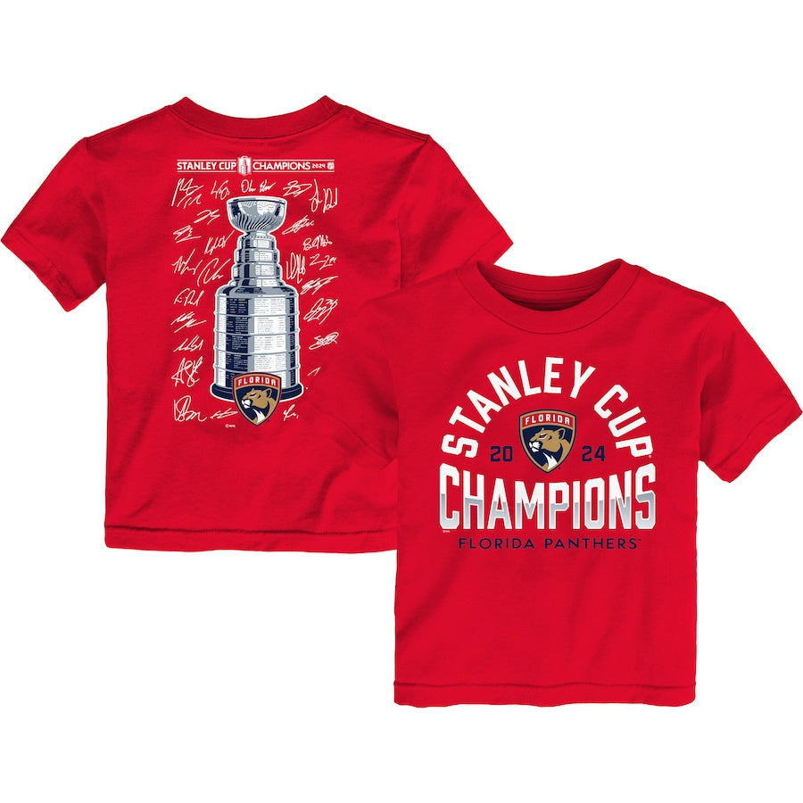 Florida Panthers NHL Toddler Stanley Cup Champs Signature Roster T-Shirt  - Red