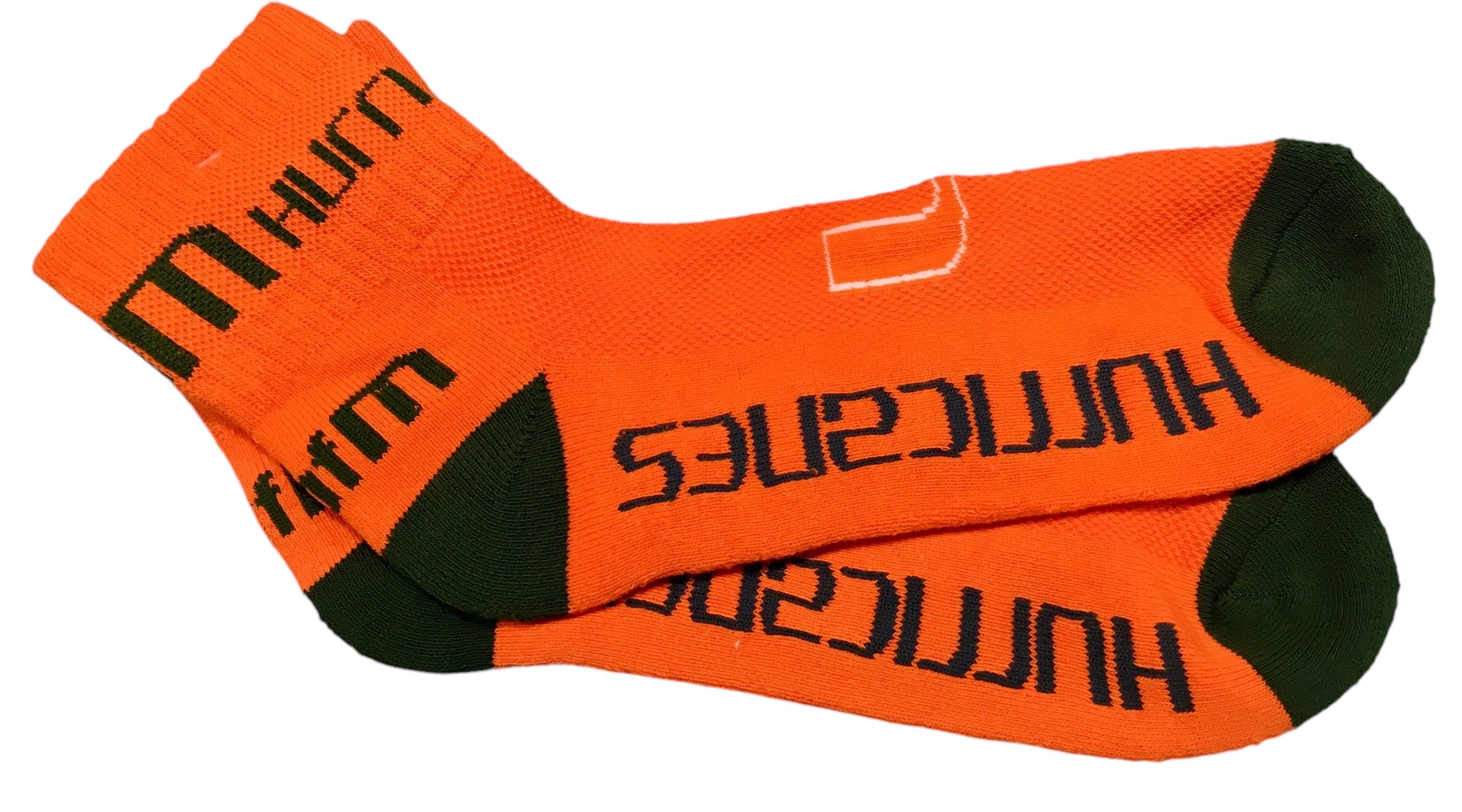 Miami Hurricanes 1/4 Socks - Orange