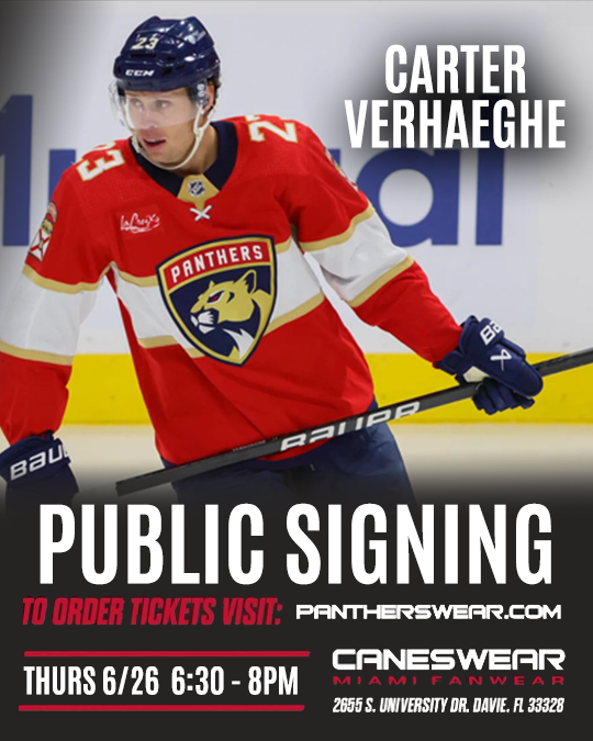Carter Verhaeghe Florida Panthers Public Signing