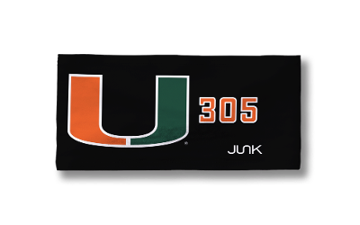 Miami Hurricanes Headband U Logo & 305 - Black