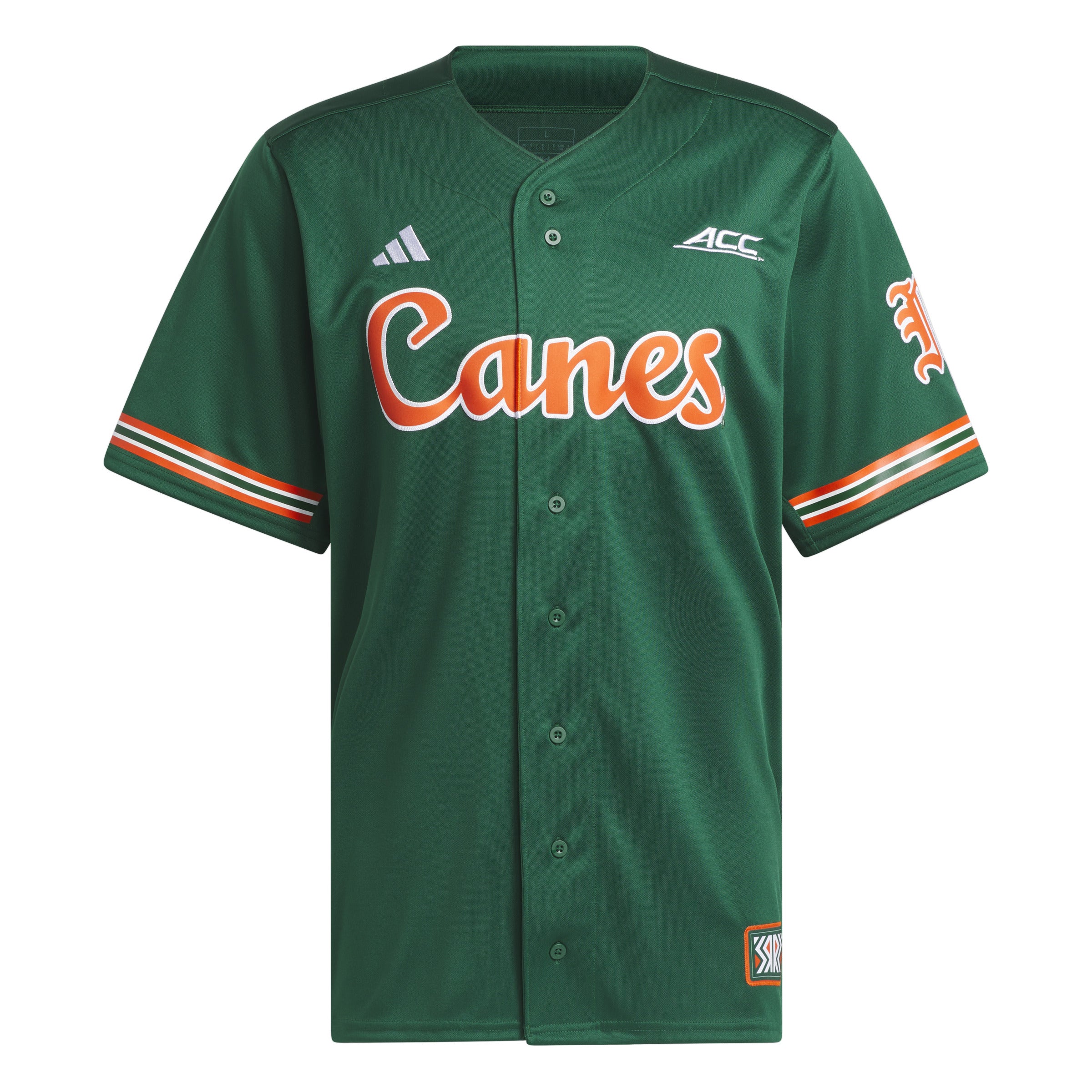 Miami Hurricanes adidas Reverse Retro Replica Baseball Jersey - Green