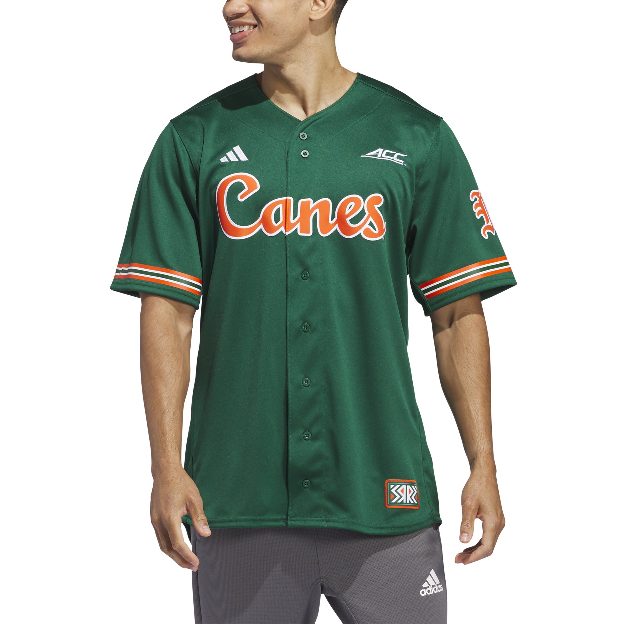 Miami Hurricanes adidas Reverse Retro Replica Baseball Jersey - Green