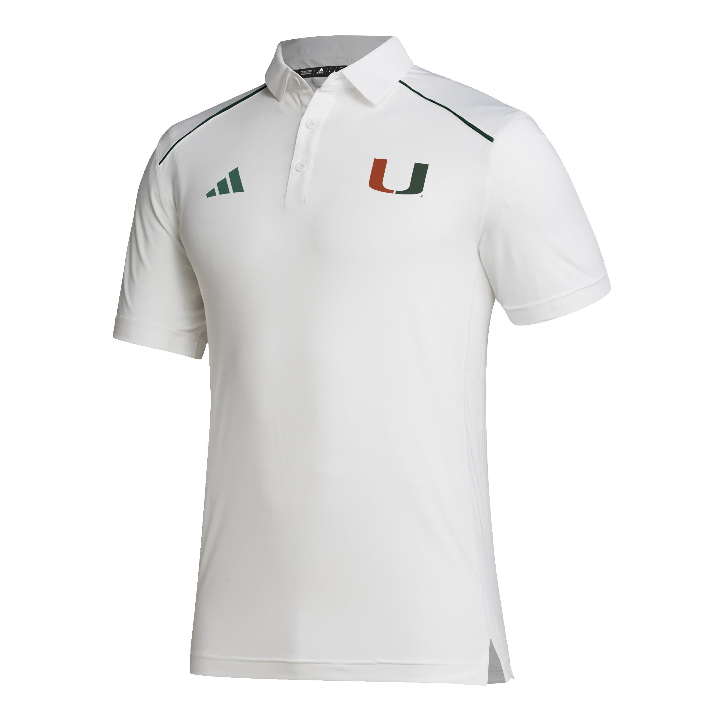 Miami Hurricanes 2023 adidas Coaches AEROREADY Polo - White