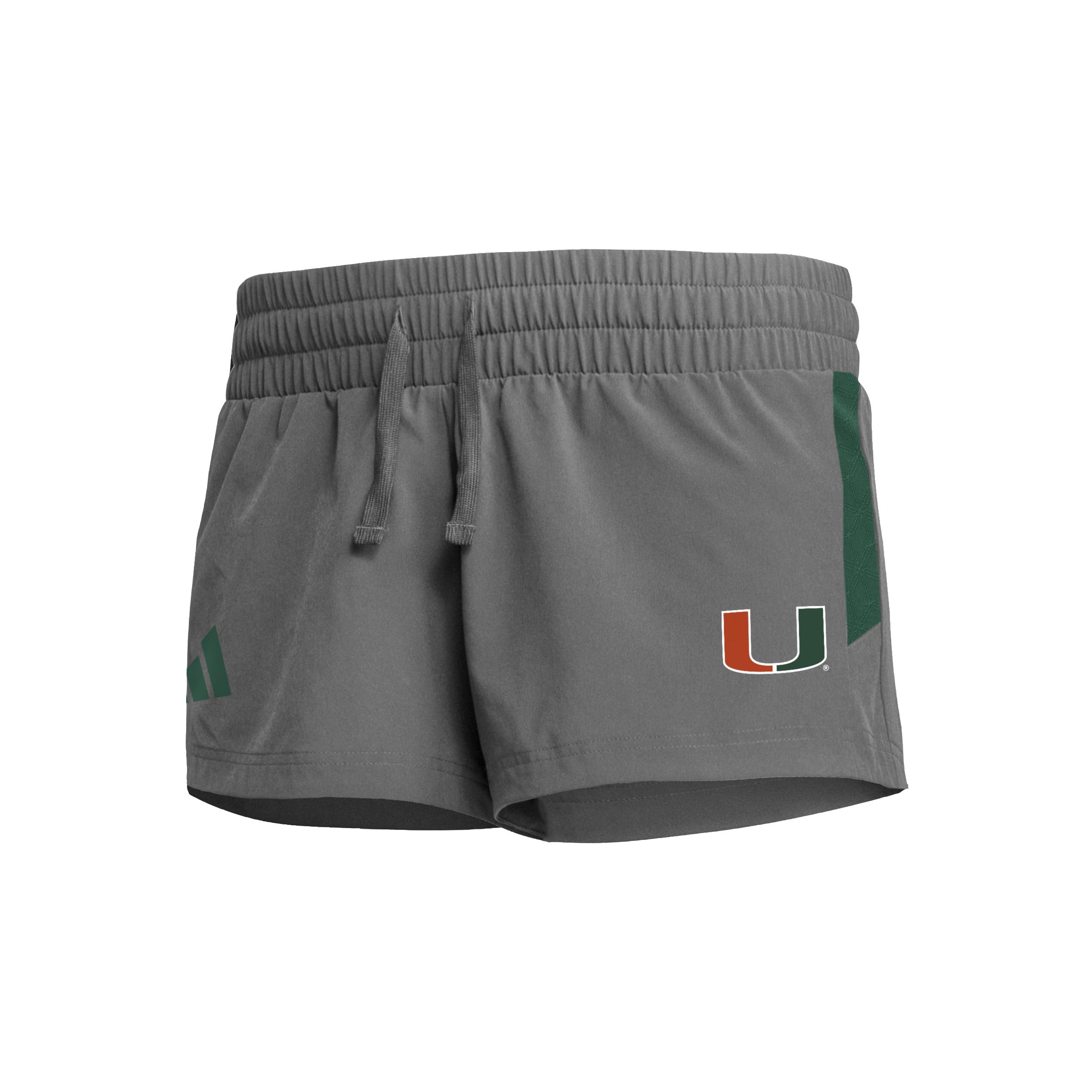 Miami Hurricanes adidas Women's 2023 Sideline Performance Shorts - Grey